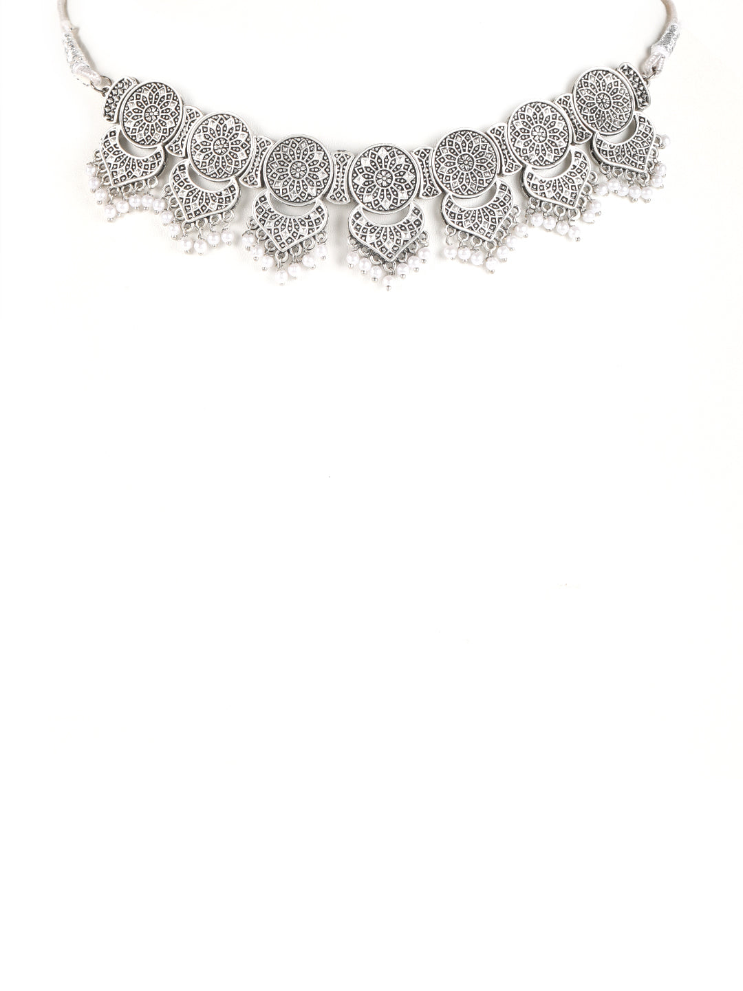 Silver-Plated Choker Necklace Jewellery Set - Jazzandsizzle