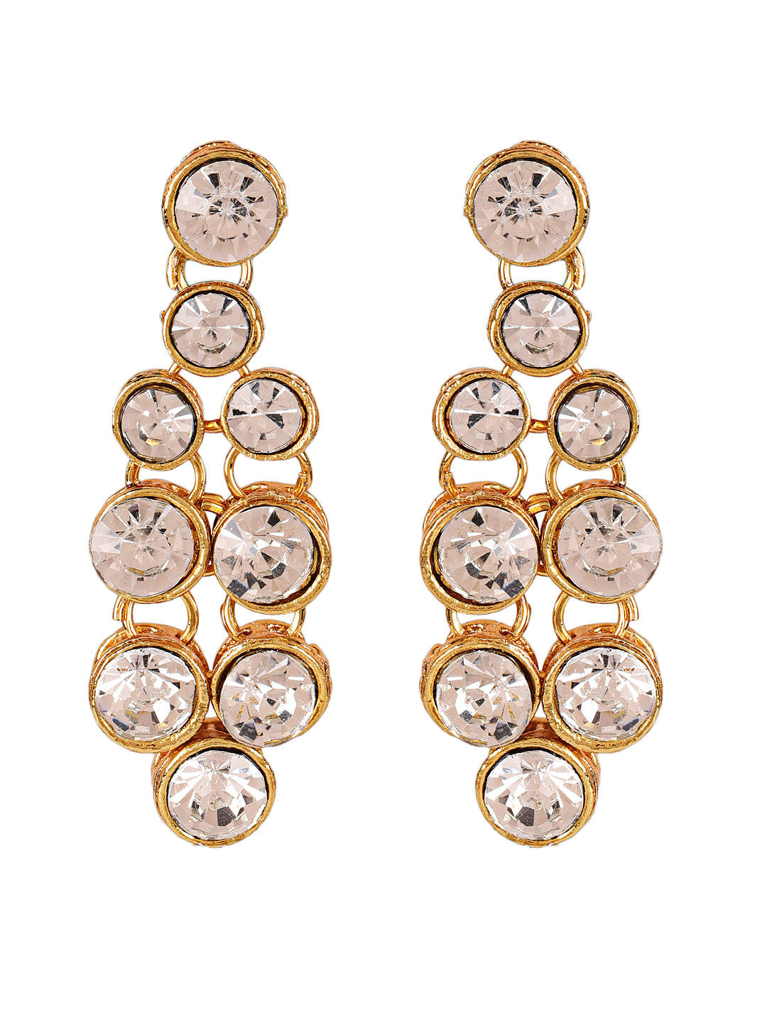 White Gold-Plated Stone Studded Layered Jewellery Set - Jazzandsizzle