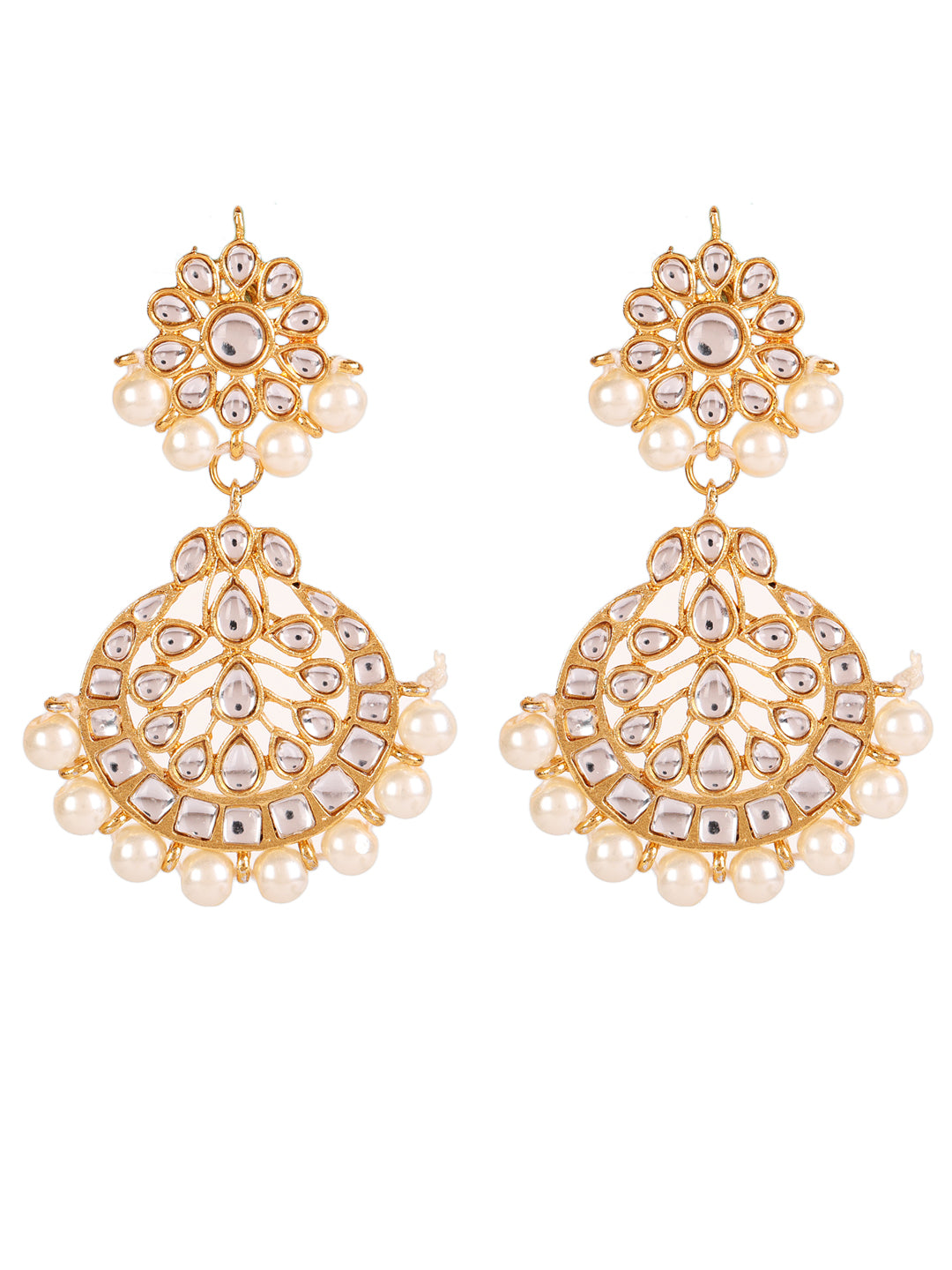Gold-Toned Kundan & Pearl Jewellery Set - Jazzandsizzle