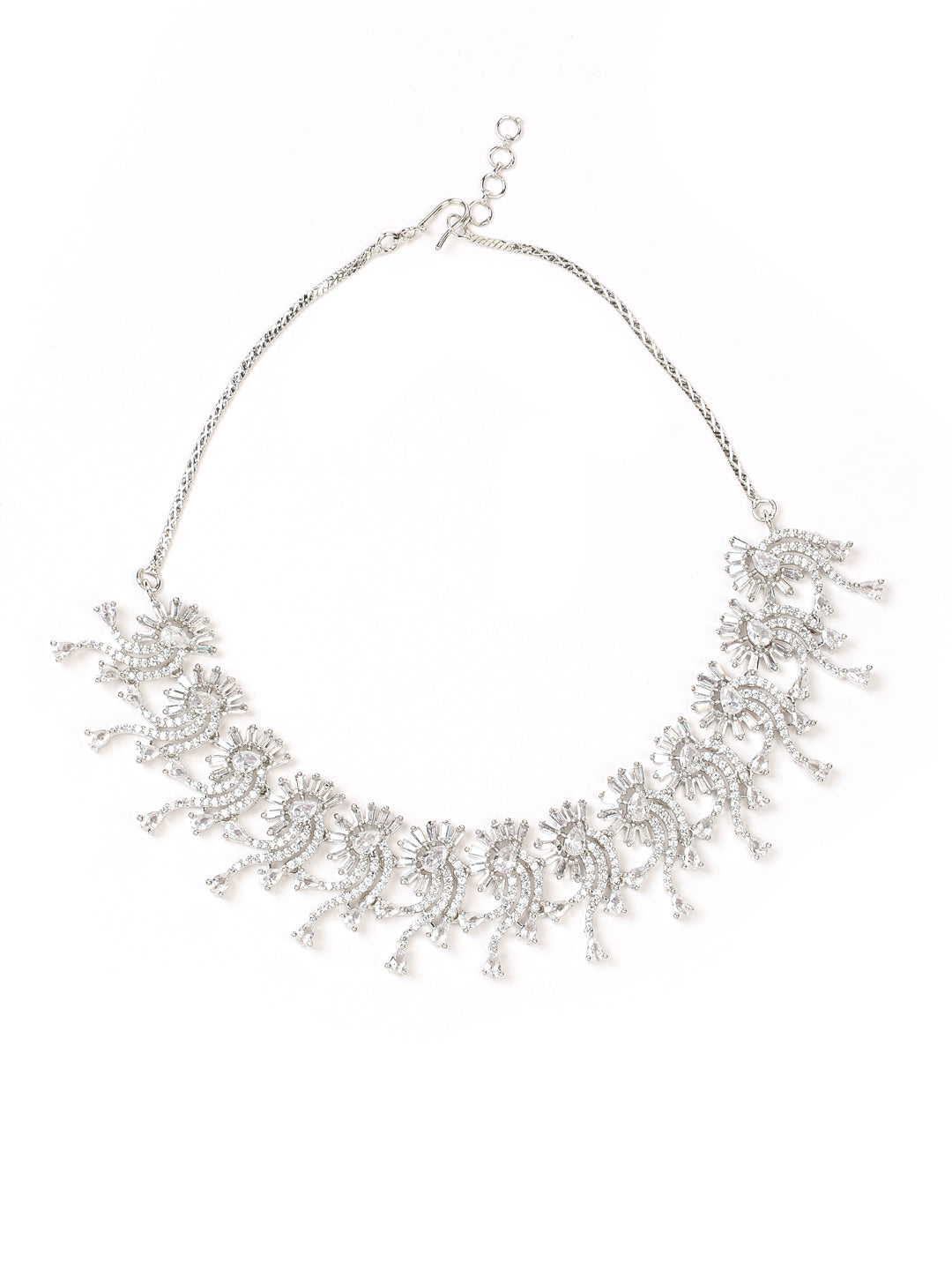 Silver-Plated AD-Studded Handcrafted Jewellery Set - Jazzandsizzle