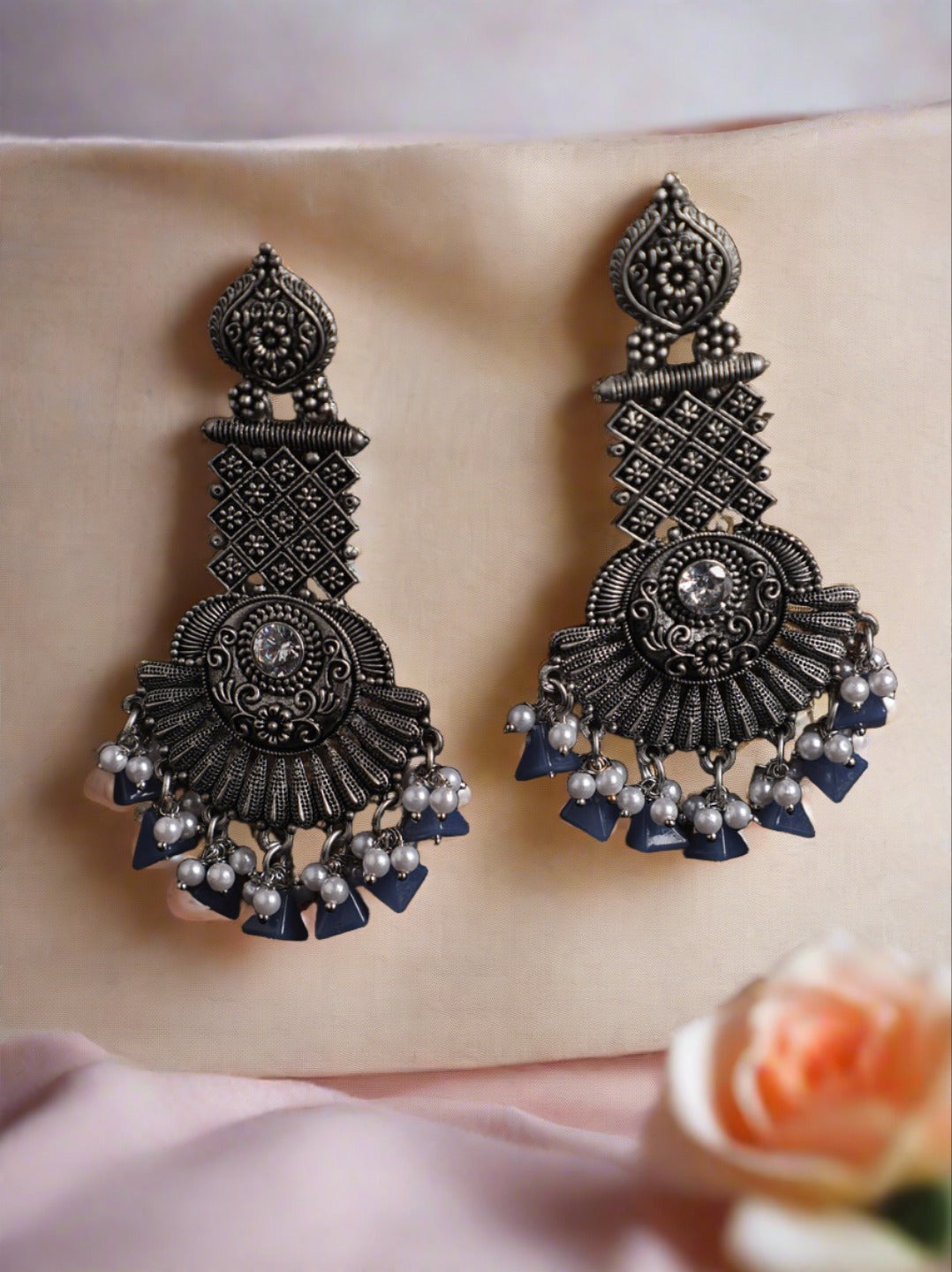 silver-toned-blue-oxidized-classic-drop-earrings