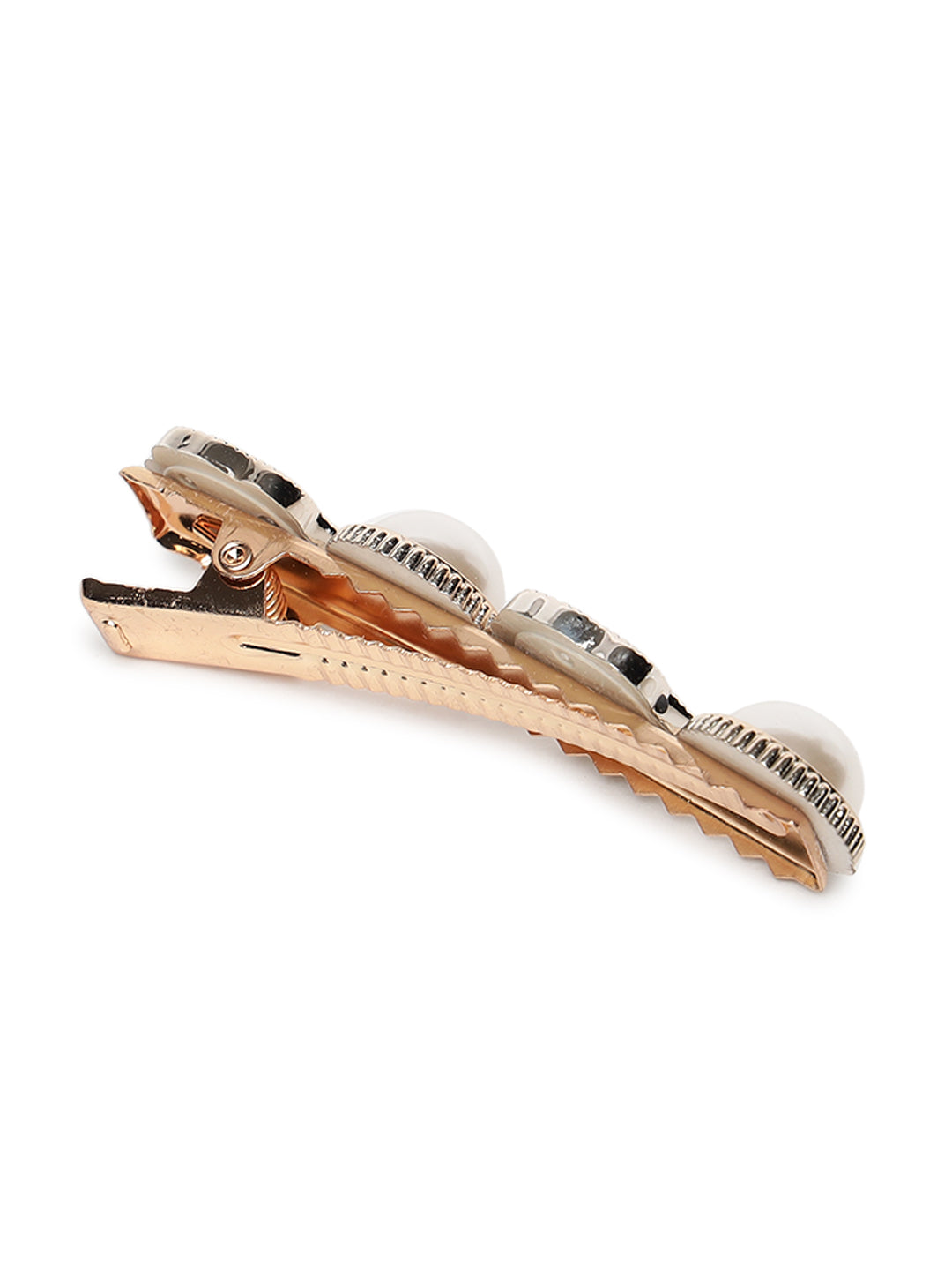 White & Black Sets of 2 Embellished Alligator Hair Clip - Jazzandsizzle