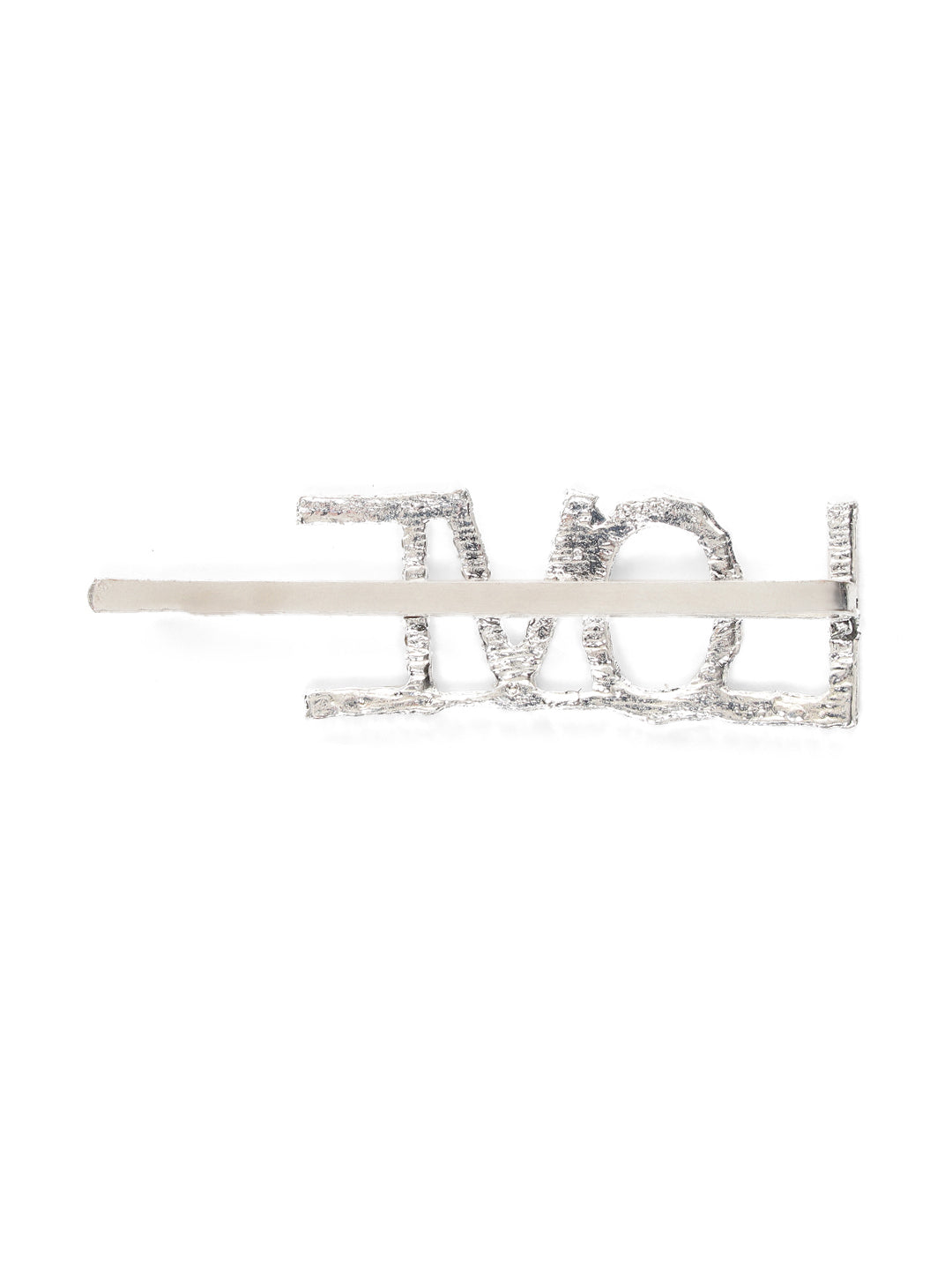 Set Of 3 Silver-Plated American Diamond Studded Letter Party Barrette Hair Clip - Jazzandsizzle