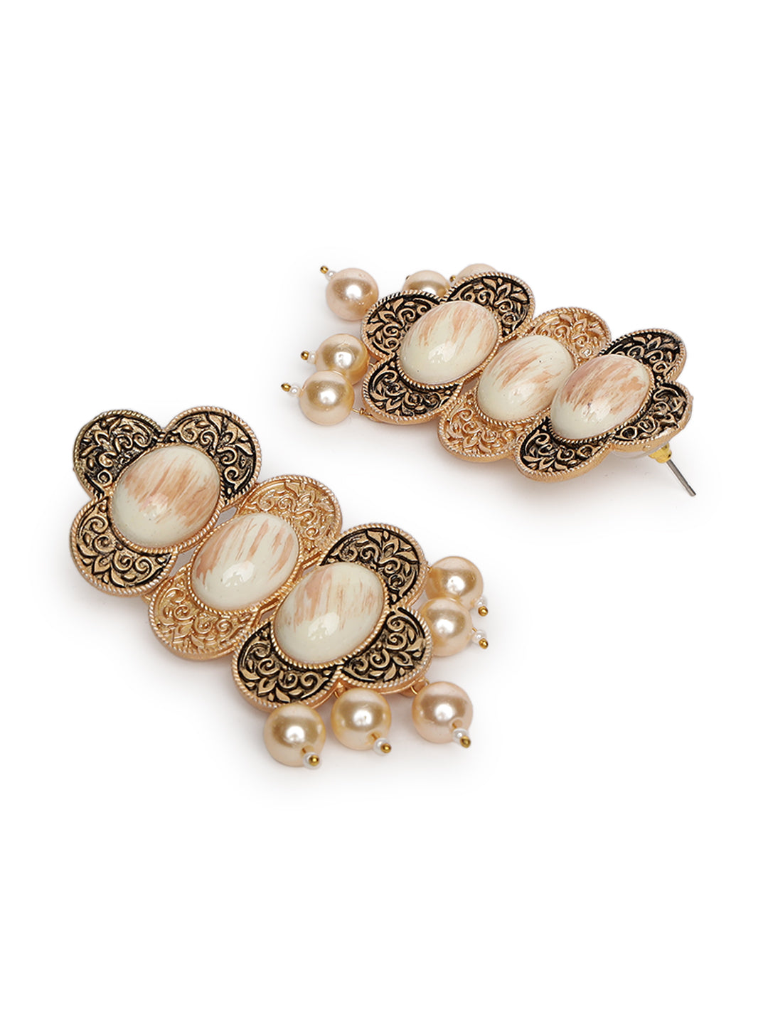Stone studded Meenakari work Drop Earrings - Jazzandsizzle