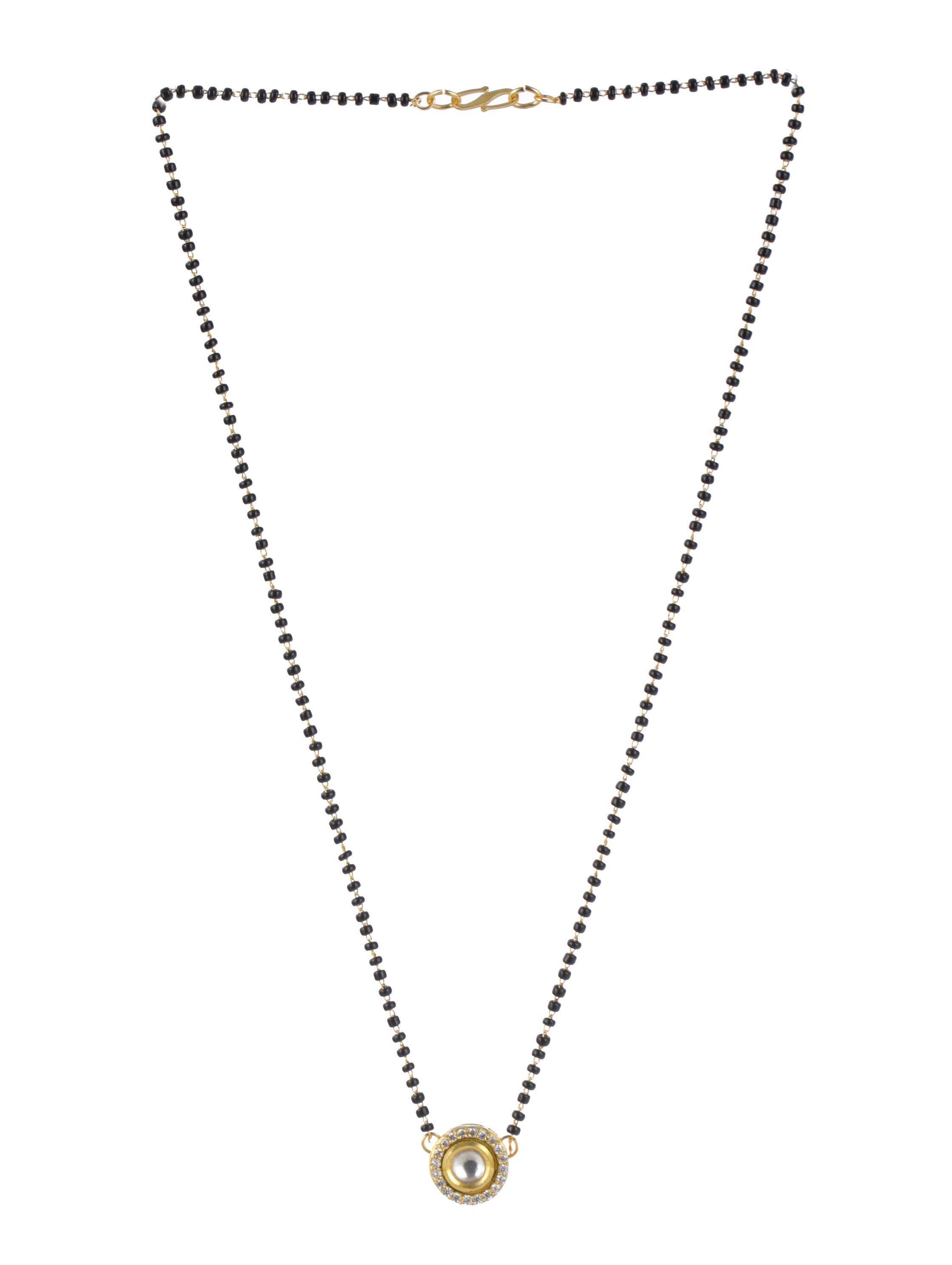 Black & Gold Kundan Mangalsutra - Jazzandsizzle