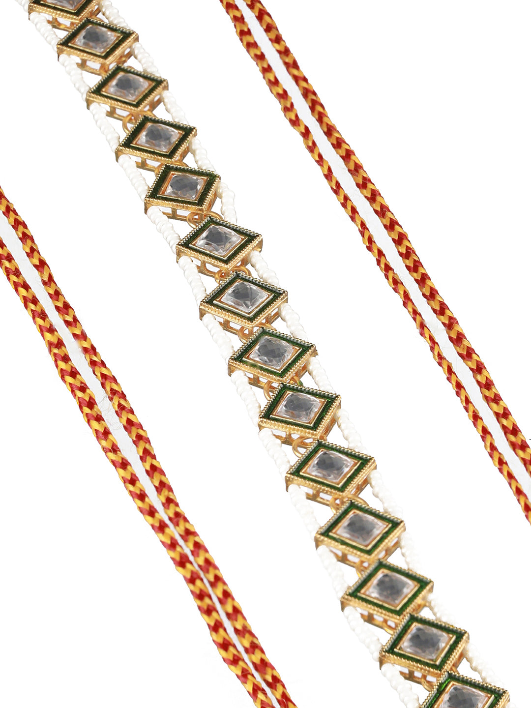 Gold-Plated White Kundan Studded & Pearl Beaded Rajputi Matha Patti - Jazzandsizzle