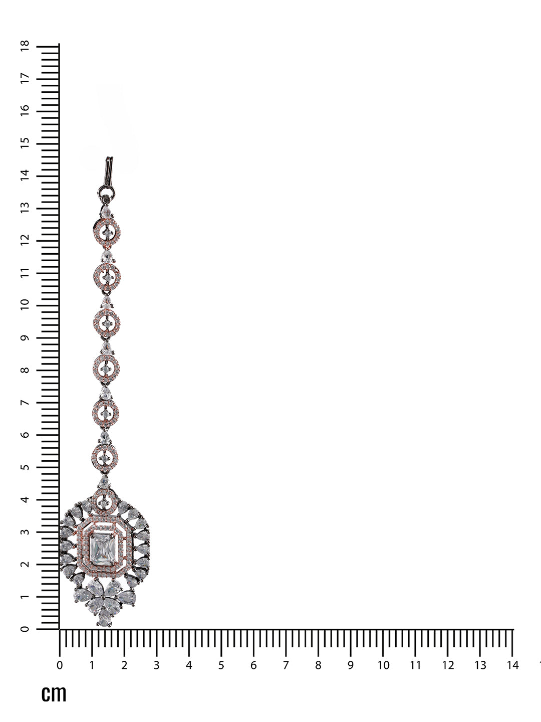 Silver-Plated Dual-Toned American Diamond Studded Maang Tikka - Jazzandsizzle
