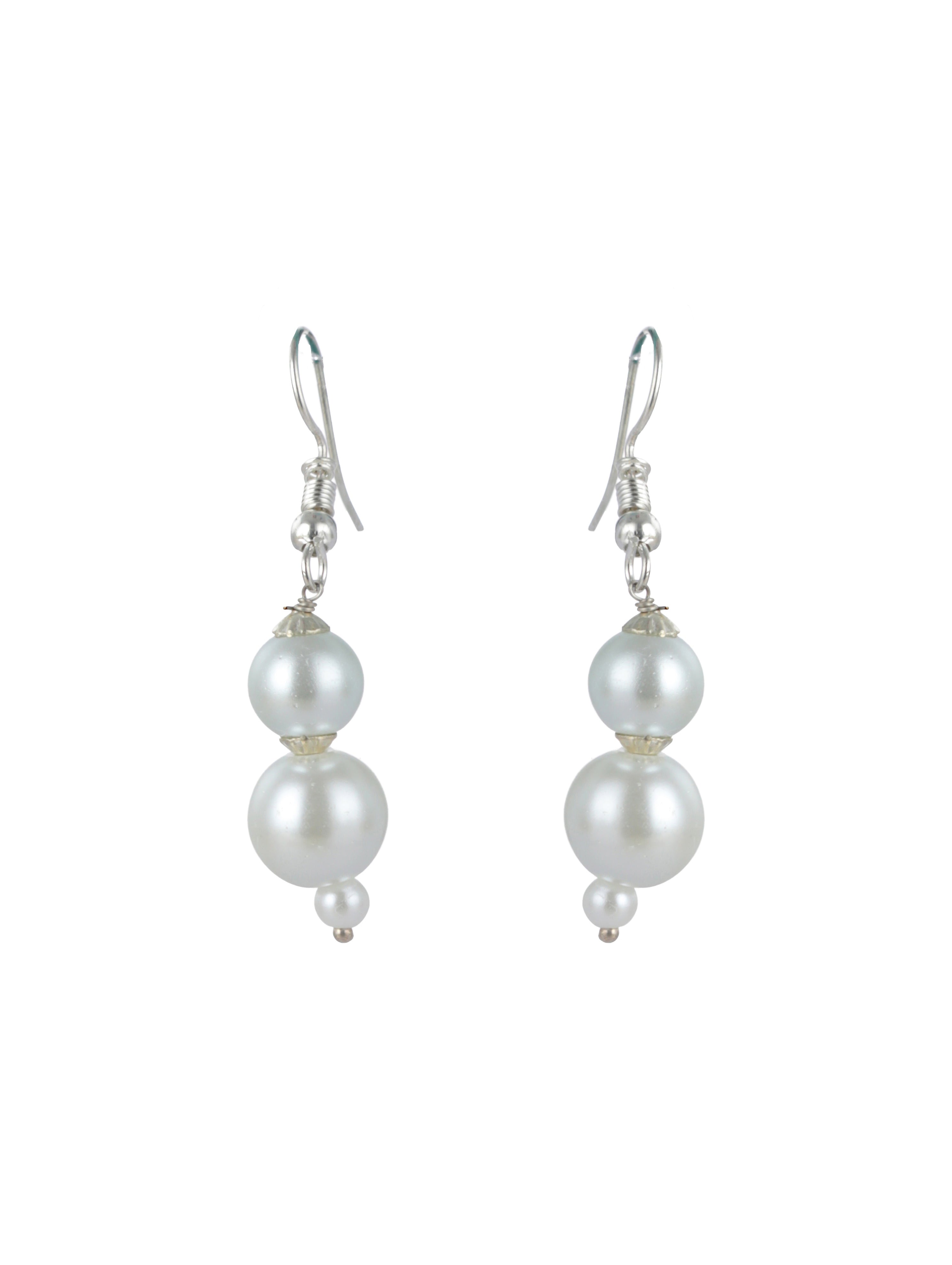 Silver Plated & White Pearl Jewellery set - Jazzandsizzle