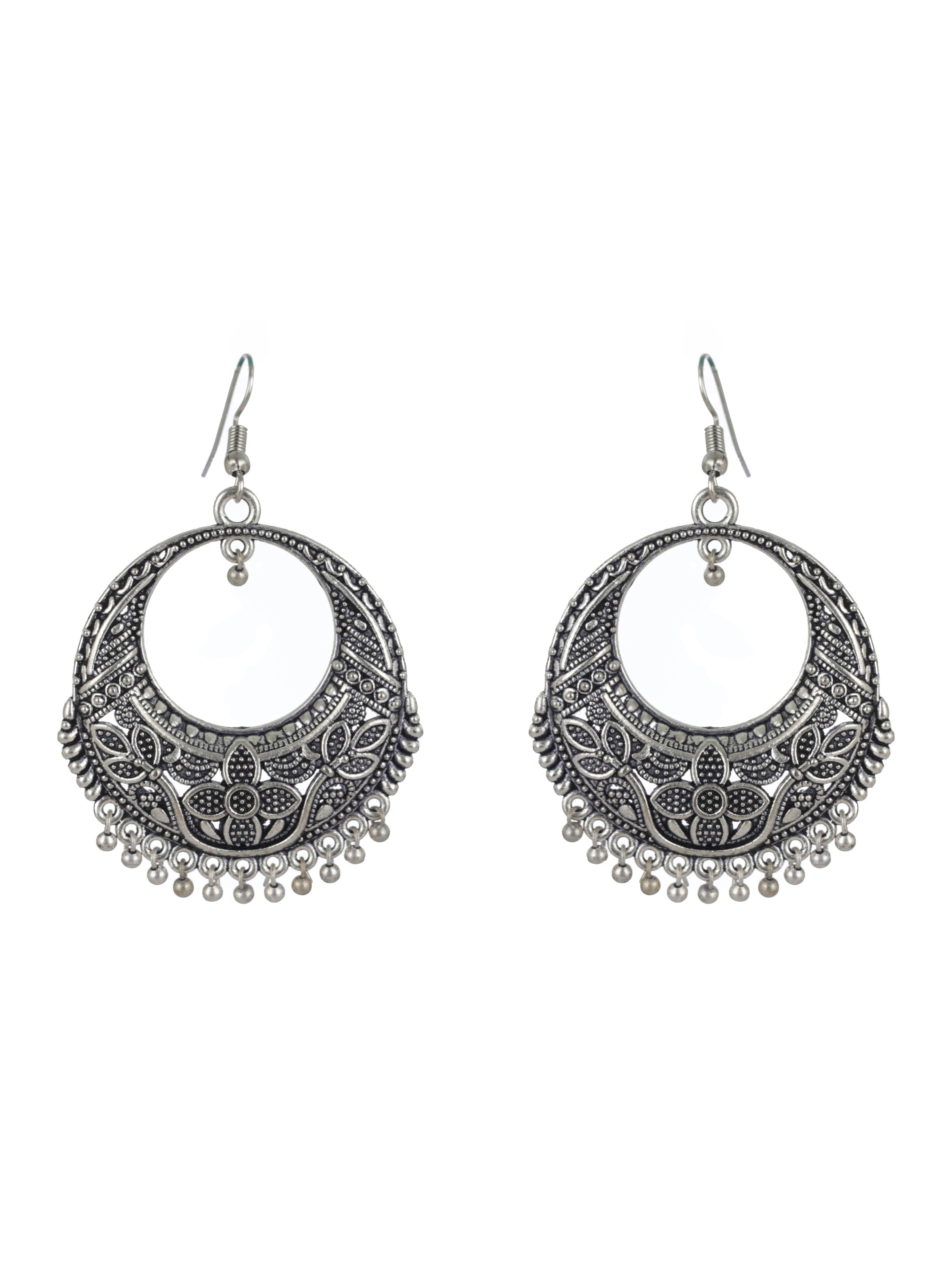 Silver-Toned & German Silver-Plated & Oxidised Jewellery Set - Jazzandsizzle