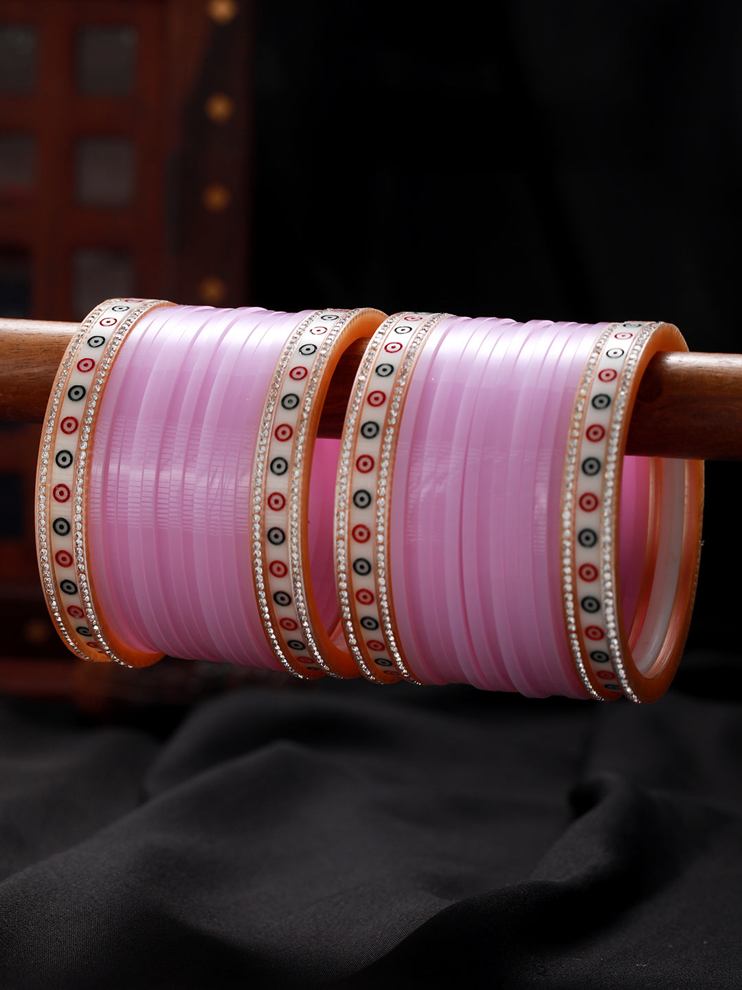 Set Of 36 Baby Pink Chuda Set - Jazzandsizzle