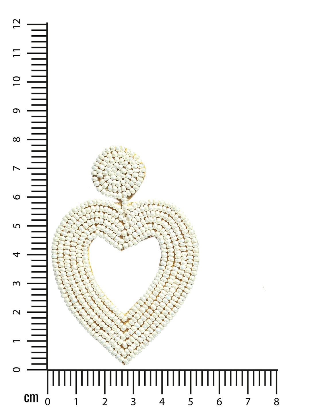 Handwoven Beads & white Heart Shaped Contemporary Design Handcrafted Drop Earrings - Jazzandsizzle