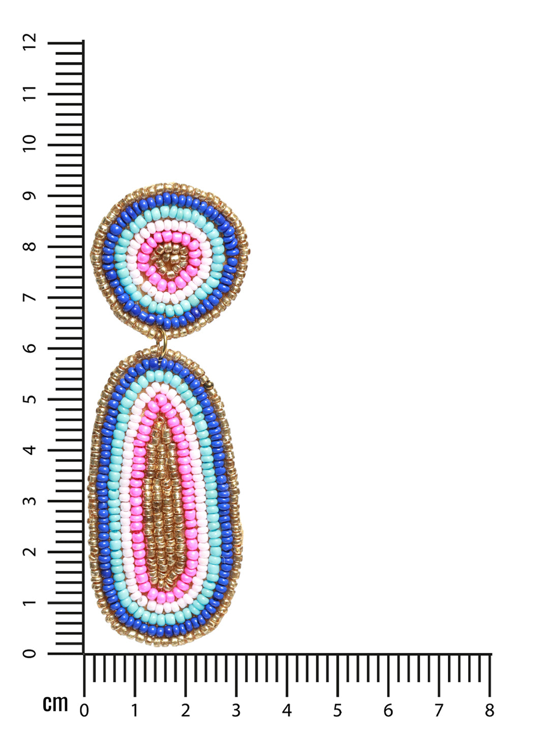 Multicolored & Gold-Toned Teardrop Handcrafted Beaded Work Drop Earrings - Jazzandsizzle