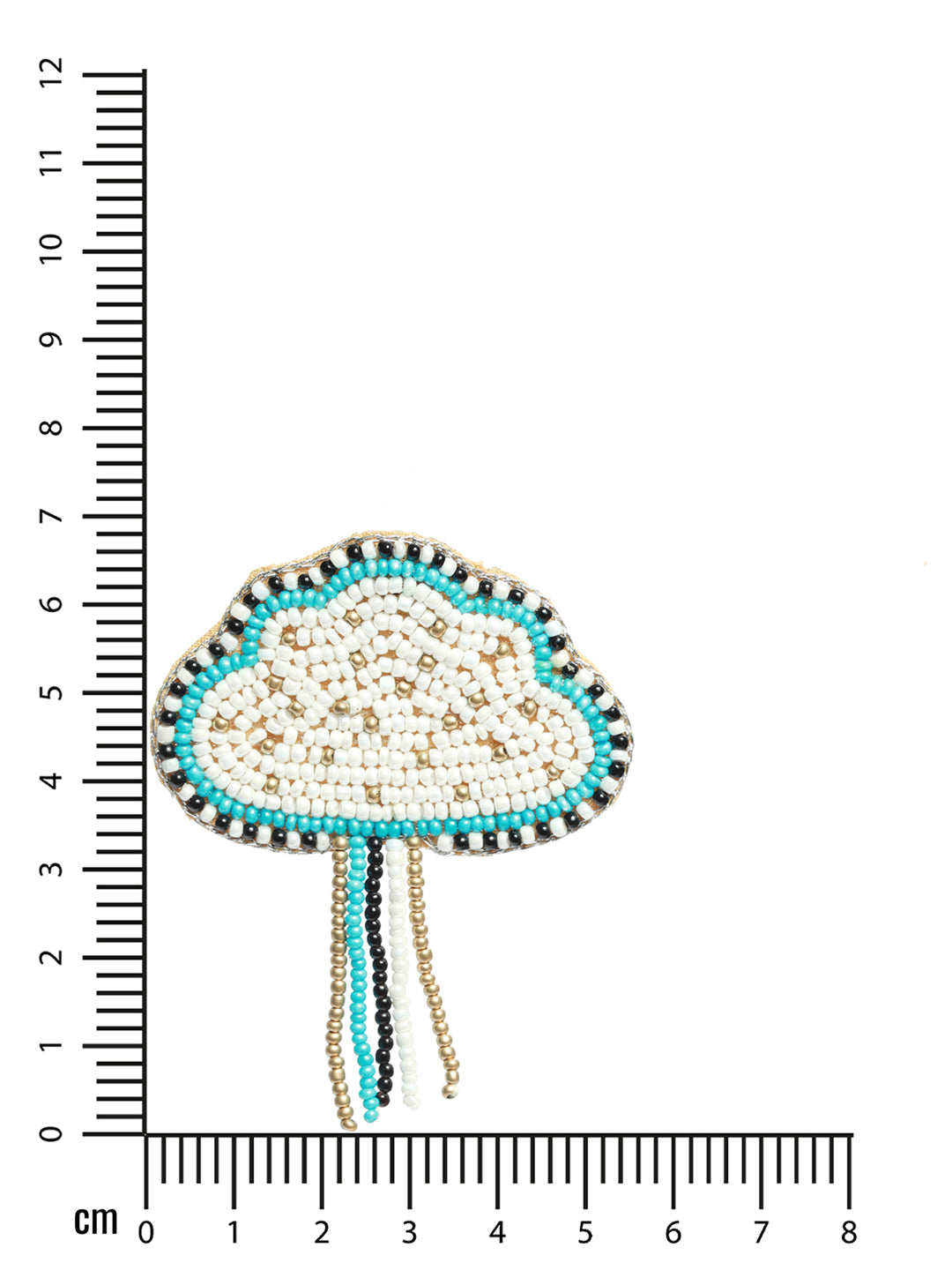 Blue & White Artificial Beads Studded Cloud Shaped Drop Earrings - Jazzandsizzle