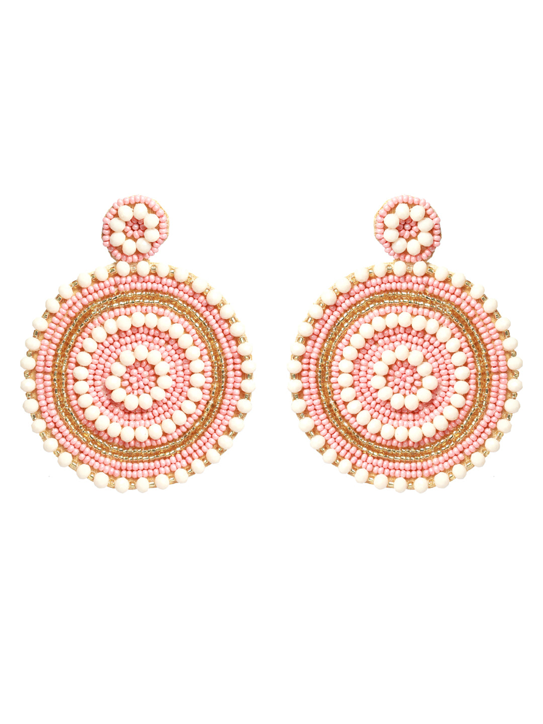 Handwoven Beads & Stone Studded Contemporary Design Handcrafted Chandbalis - Jazzandsizzle