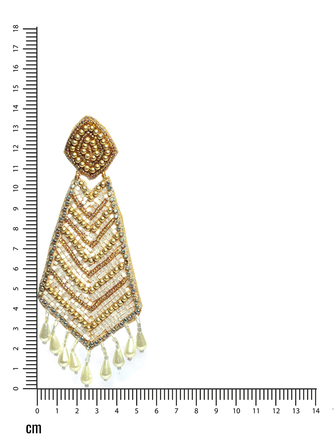 Gold-Plated White & Gold Handcrafted Contemporary Drop Earrings - Jazzandsizzle