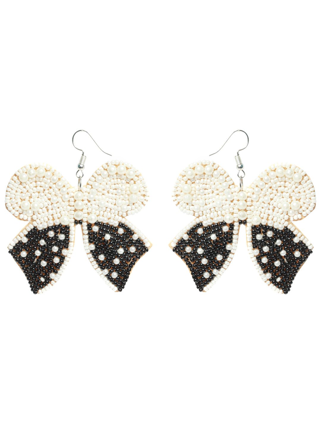 Black & White Butterfly Shaped Drop Earrings - Jazzandsizzle