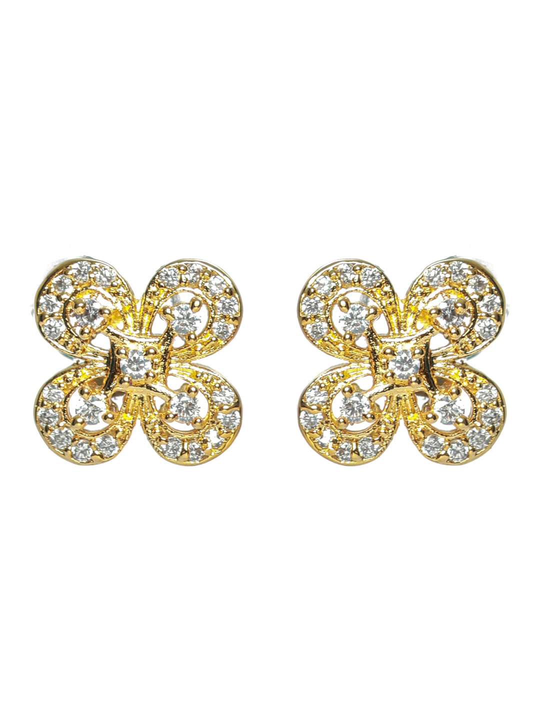 Gold-Plated Handcrafted AD Stone-Studded Adjustable Jewellery Set - Jazzandsizzle