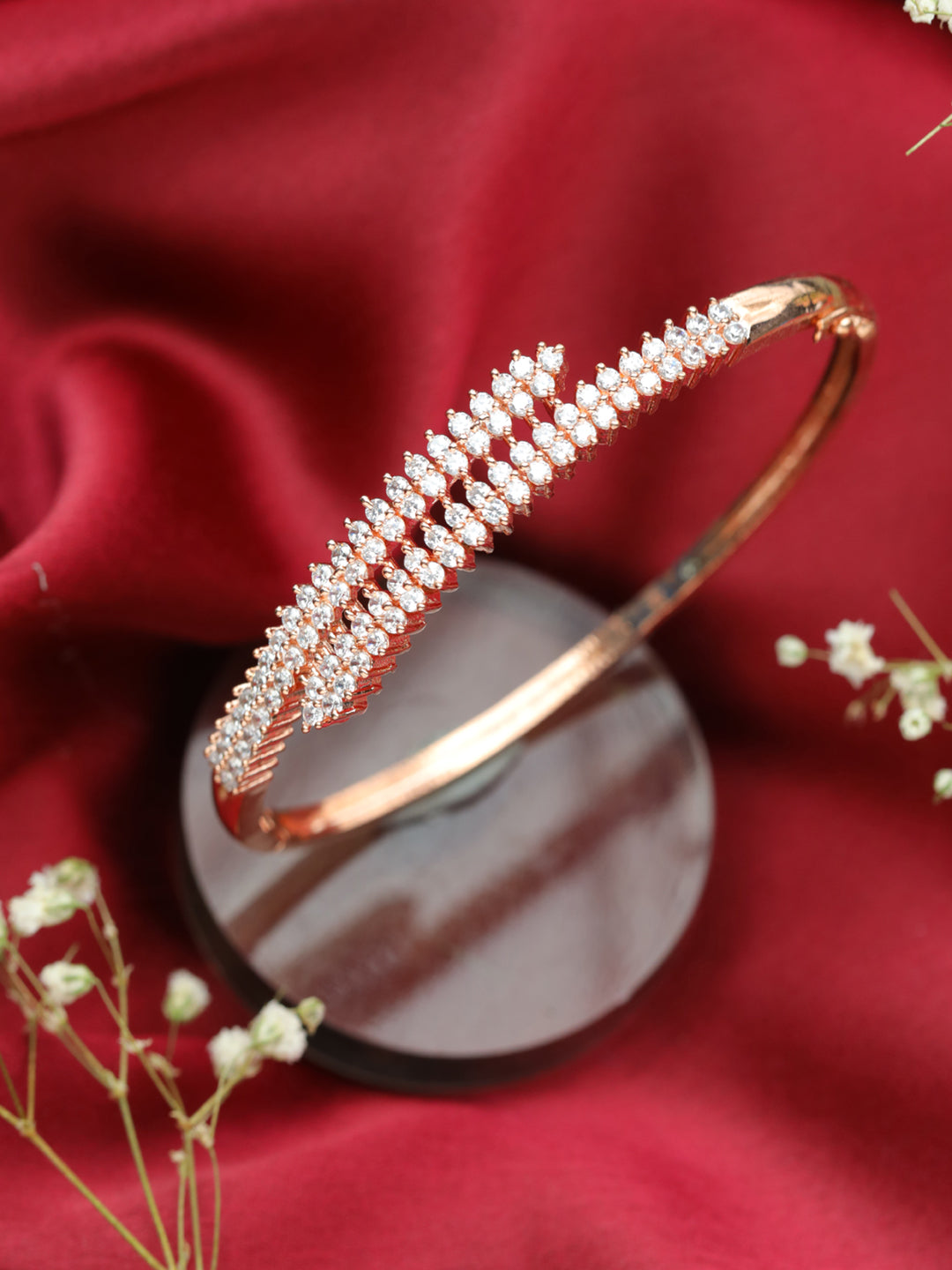 Rose Gold-Plated American Diamond Studded Bracelet - Jazzandsizzle