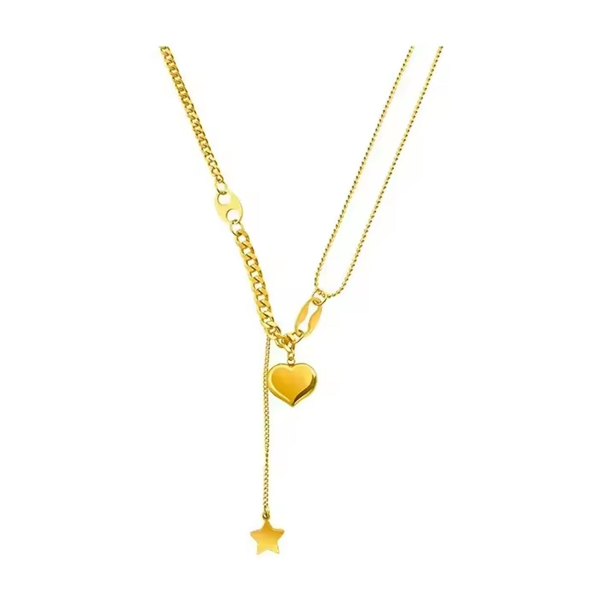 Jazz And Sizzle Gold Plated Heart Shaped Pendent Chain for Valentines Gift