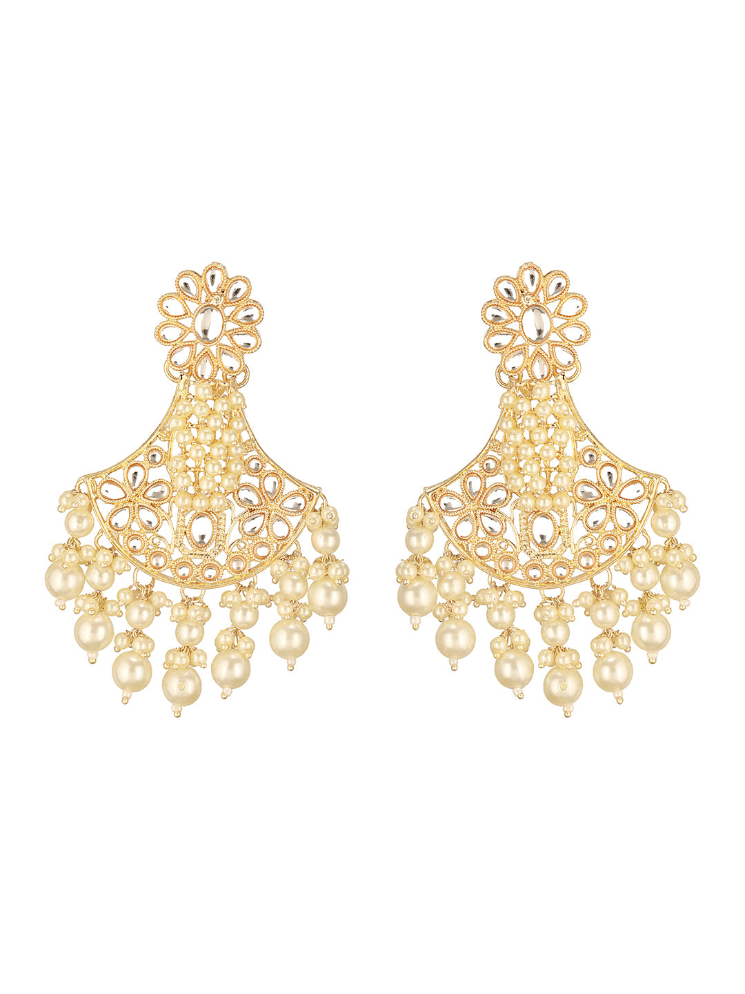 Jazz And Sizzle Gold-Plated Kundan-Studded & Beaded Jewellery Set with Maangtikka