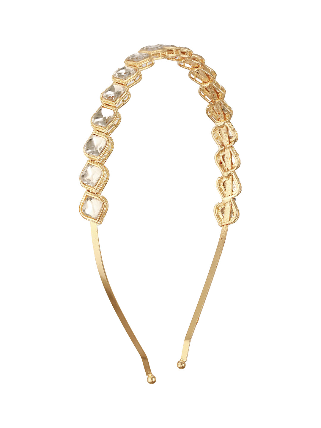 Gold Plated &Kundan-Studded Mathapatti Hairband
