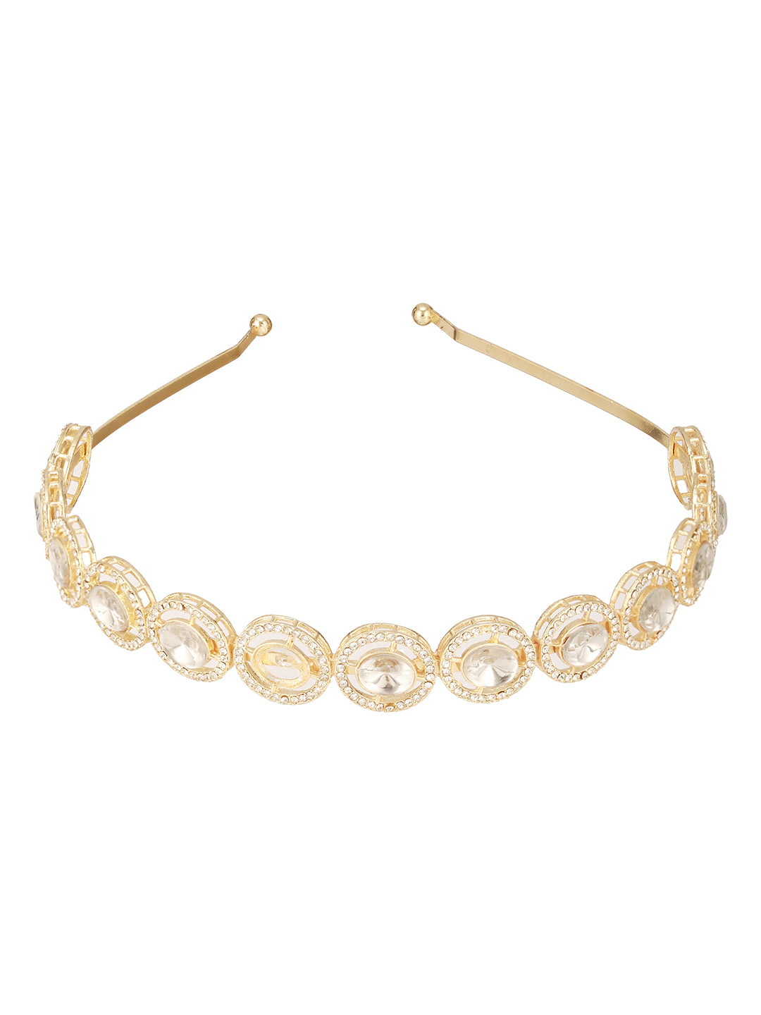 Gold Plated & Kundan-Studded Mathapatti Hairband