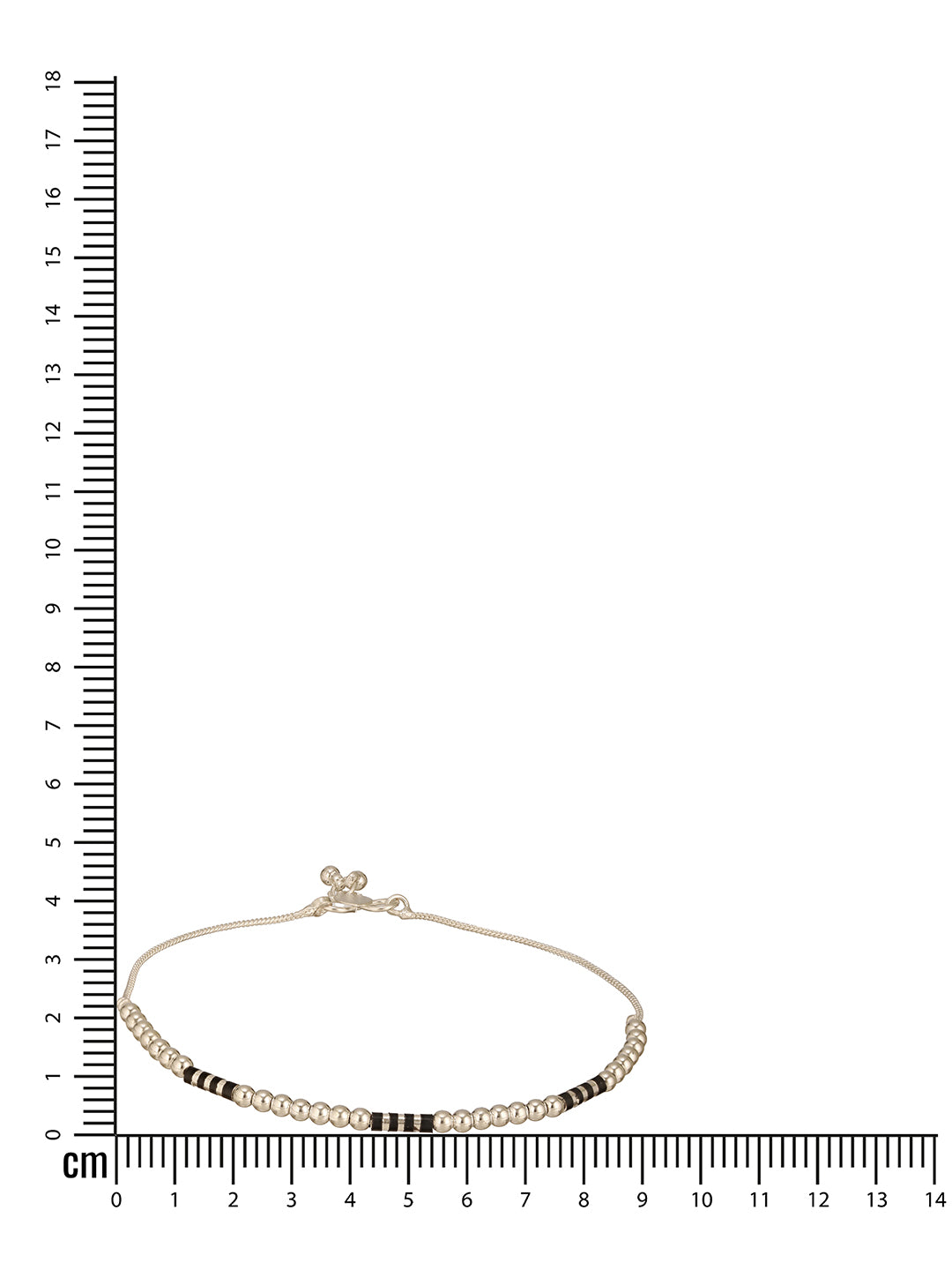 Jazz And Sizzle Set Of 2 Silver-Plated & Black Beads Beaded Anklet