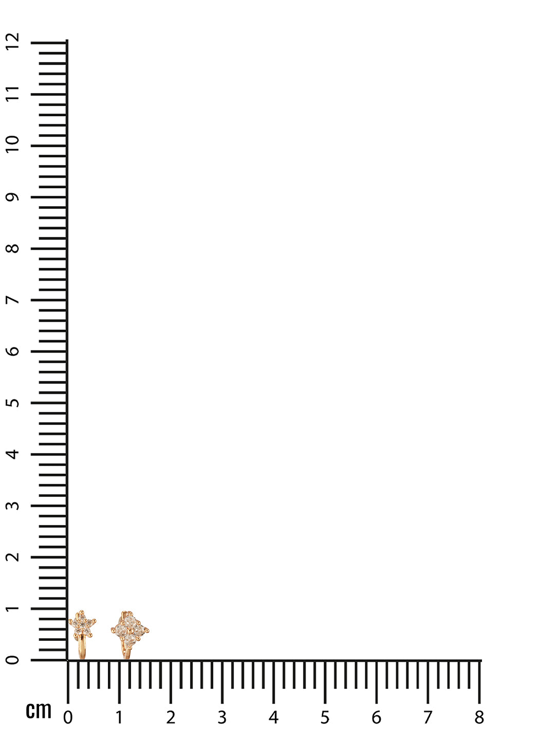 Jazz And Sizzle Set Of 2 Rose Gold Plated & American Diamond Stone Studded Star Shaped Nose Ring (No need of Piercing)