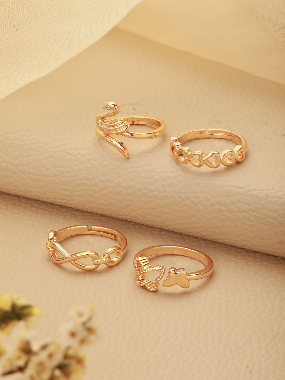 Jazz and Sizzle  Gold Plated Adjustable Finger Ring