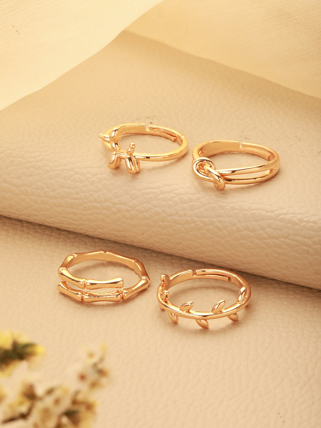 Jazz and Sizzle Gold Plated Adjustable Finger Ring