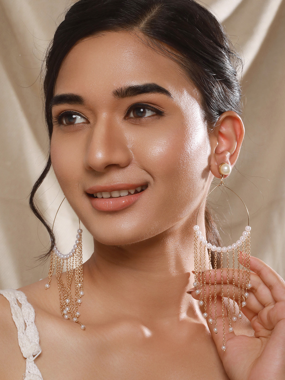 Jazz And Sizzle Pearl Beaded Drop Earrings