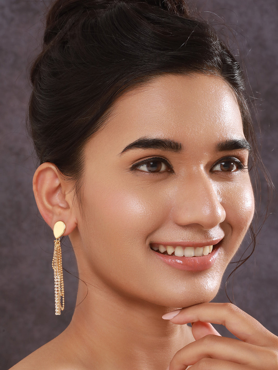 Jazz And Sizzle Set Of 2 Gold-Plated Drop & Silver-Plated Stud & Drop Earrings