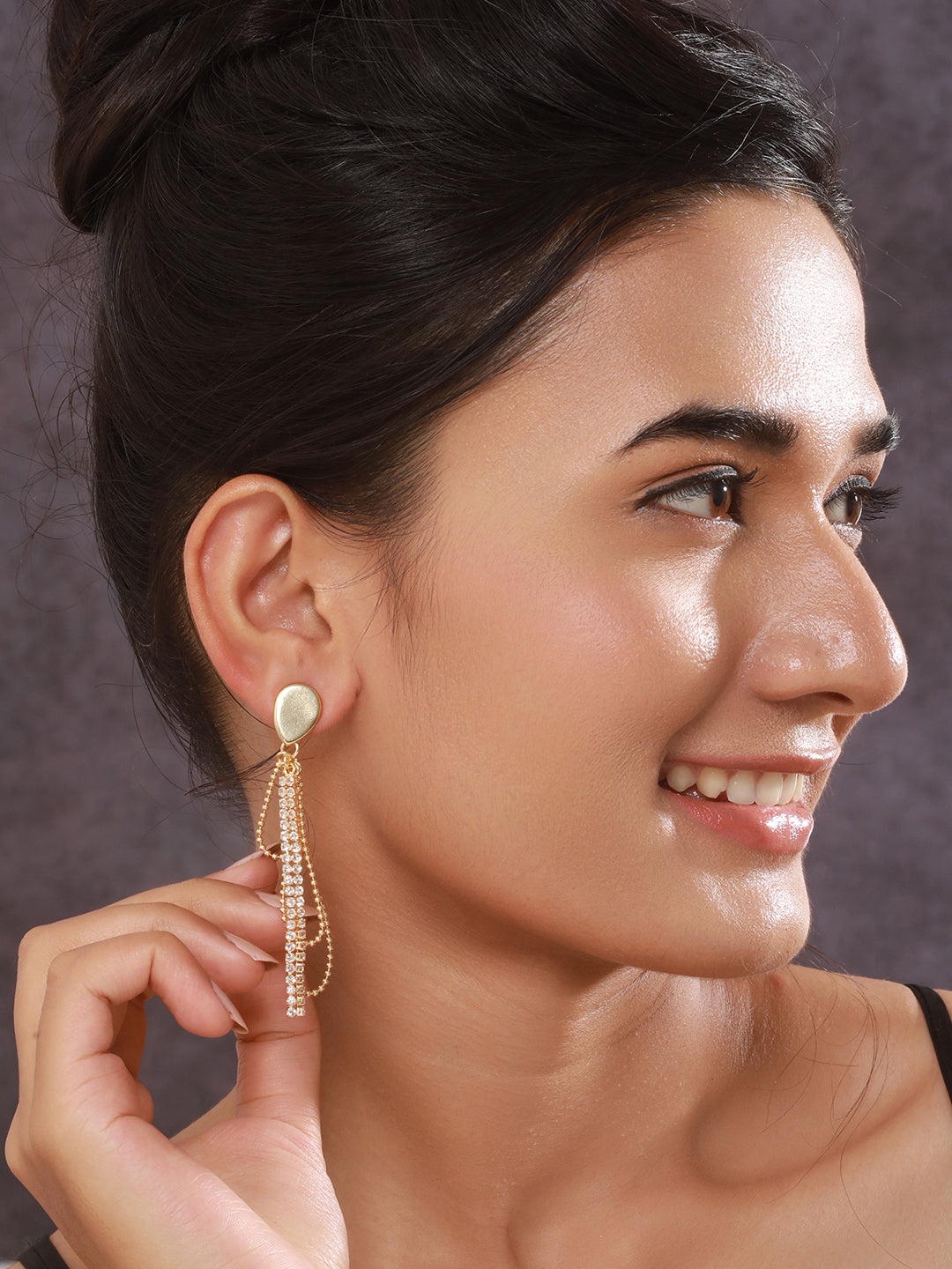 Jazz And Sizzle Set Of 2 Gold-Plated Drop & Silver-Plated Stud & Drop Earrings