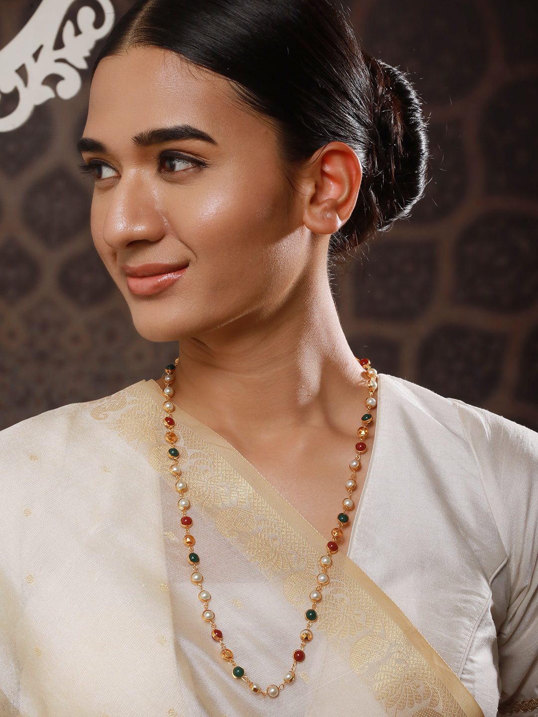 Jazz And Sizzle Gold Plated Multicolored Stone Studded & Beaded Necklace