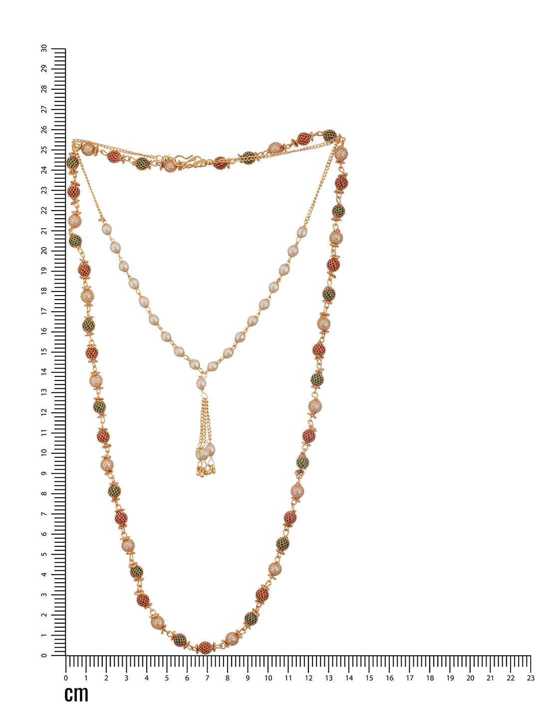 Jazz and Sizzle Brass Gold-Plated Pearls Beaded Necklace