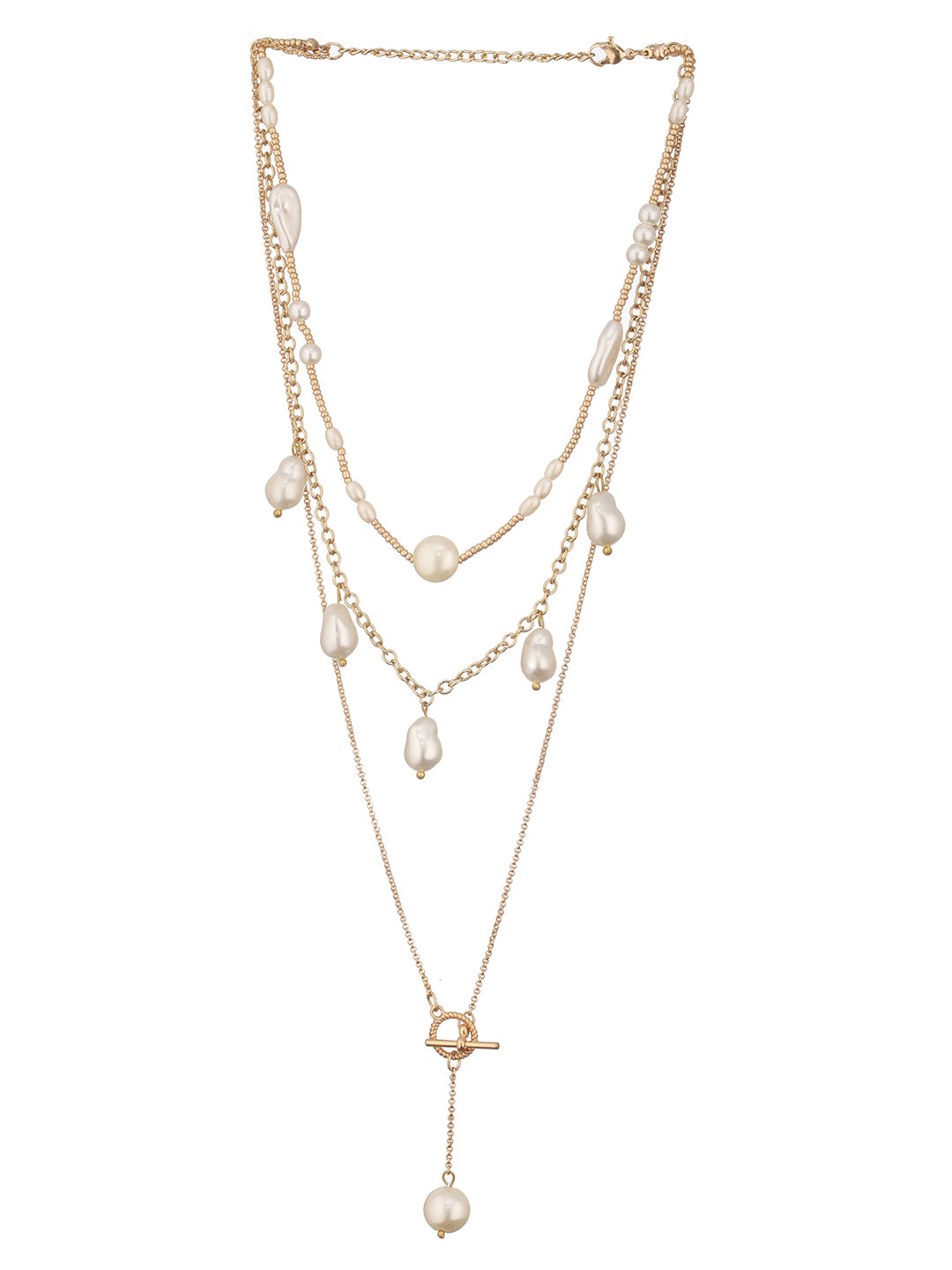 Elegant Multi-Layer Pearl & Chain Necklace – Jazz and Sizzle