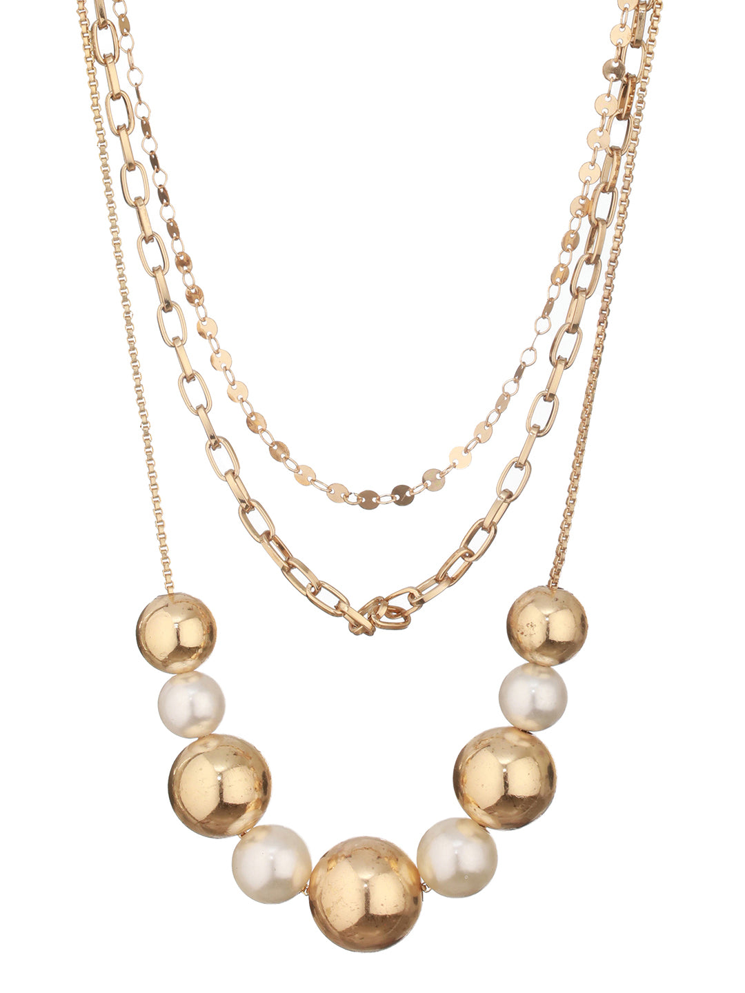 Jazz And Sizzle Gold-Plated Pearls Beaded Necklace & Chain