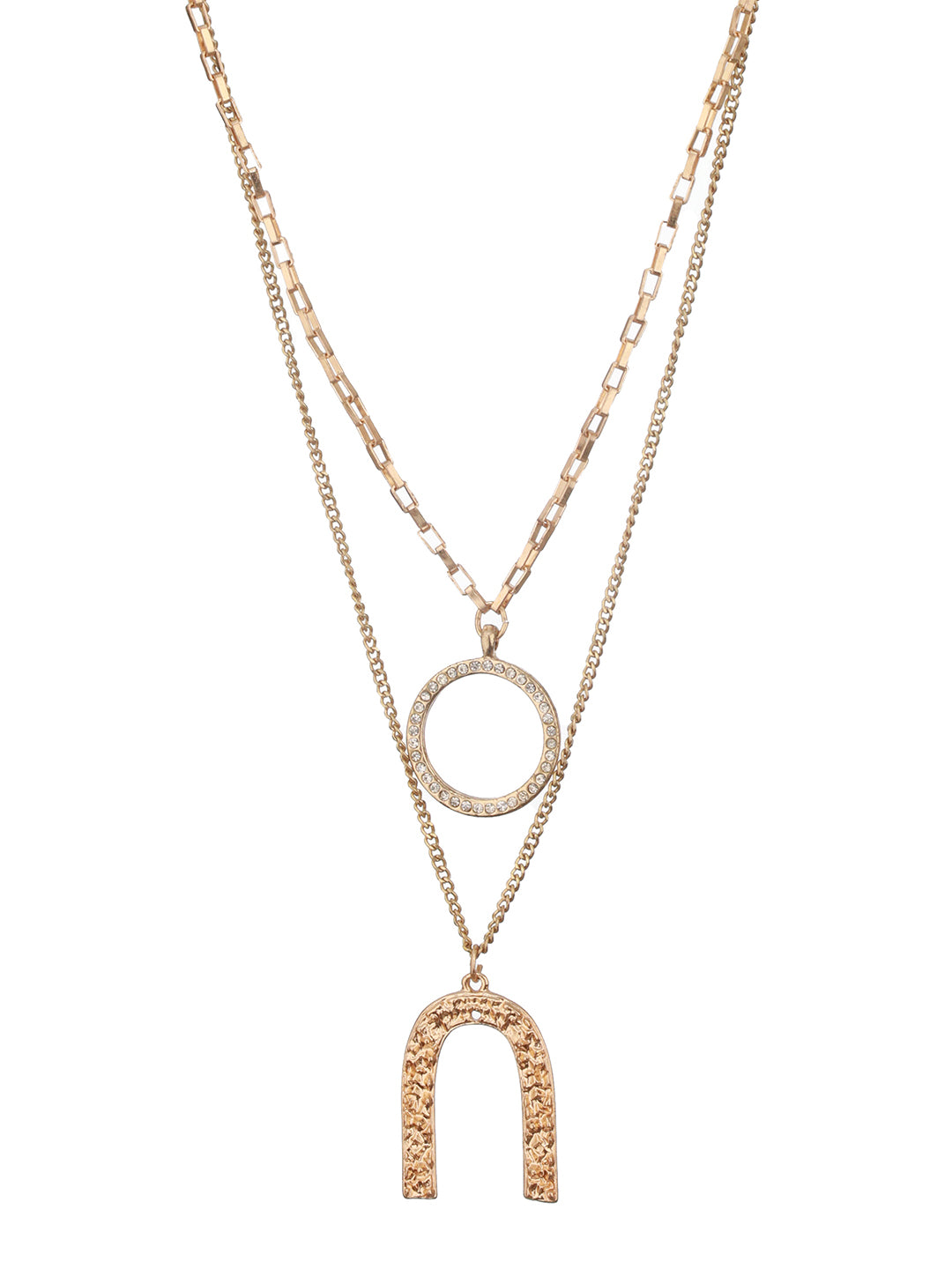 Jazz And Sizzle Gold-Plated Charm Layered Necklace Chain