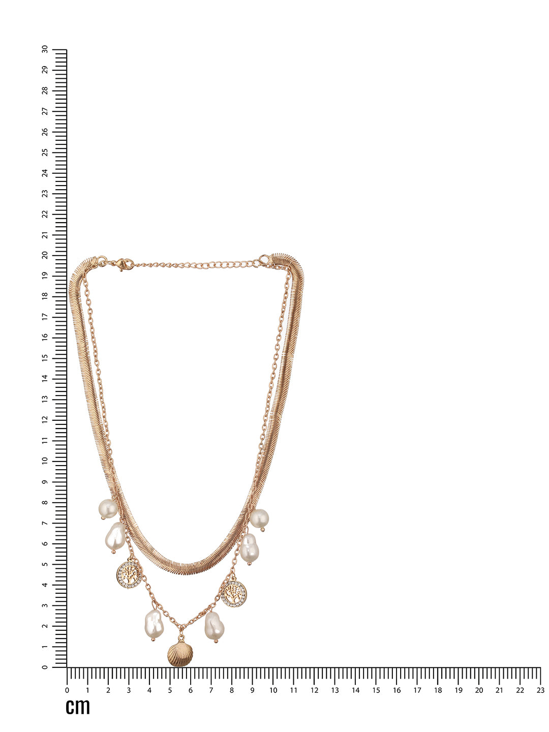 Jazz And Sizzle Gold-Plated pearls & charm beaded Necklace Chain