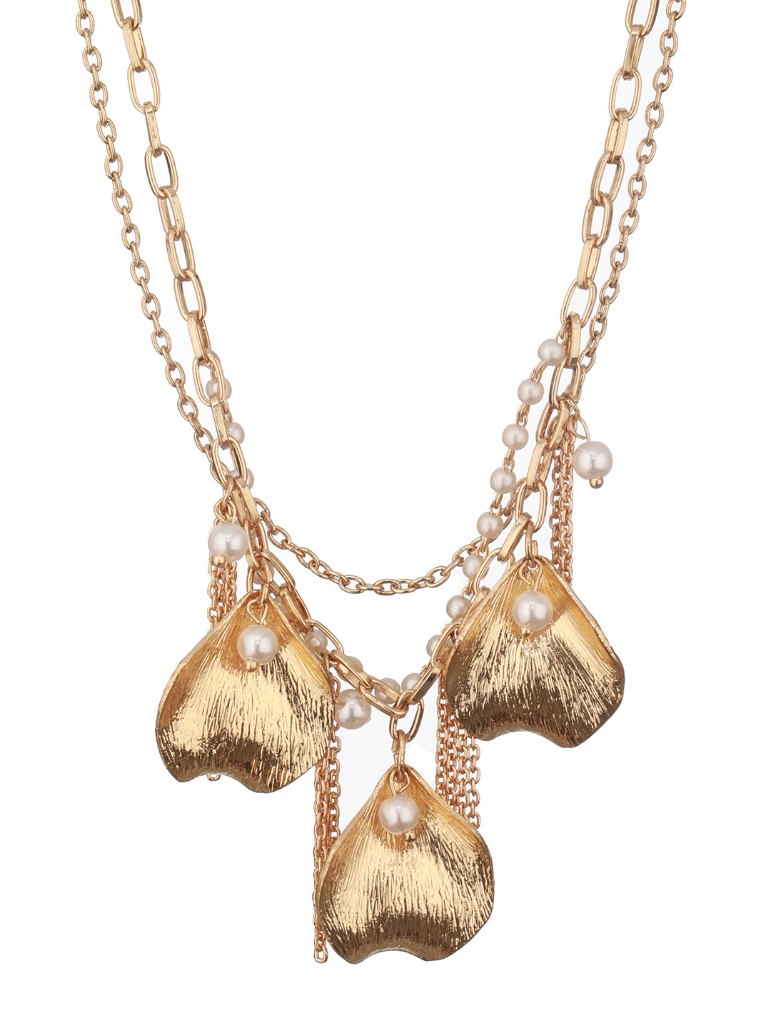 Jazz And Sizzle Gold-Plated Pearl & Charm Layered Necklace Chain