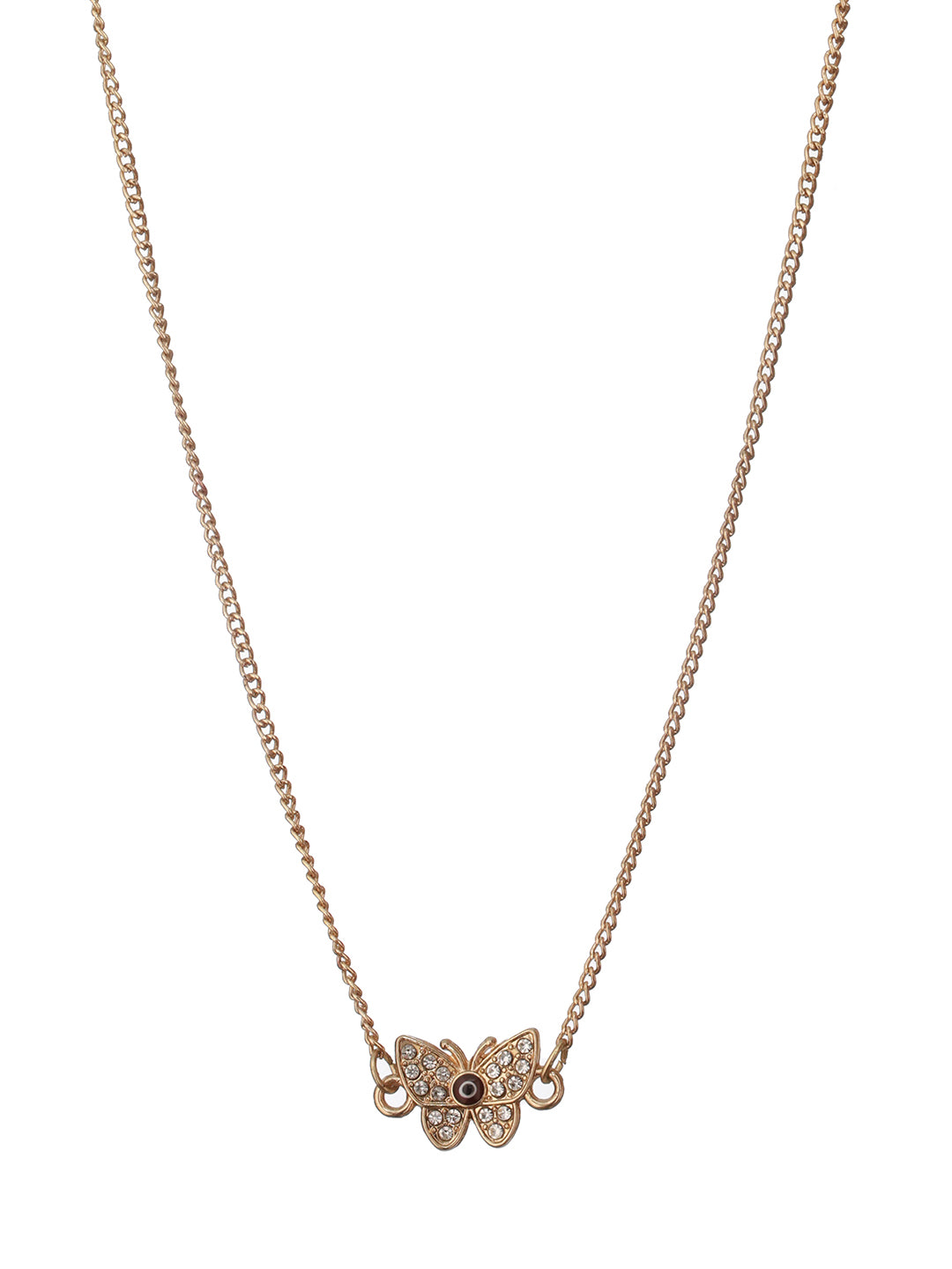 Jazz and Sizzle Gold-Plated Cubic Zirconia Studded Butterfly Jewellery Set