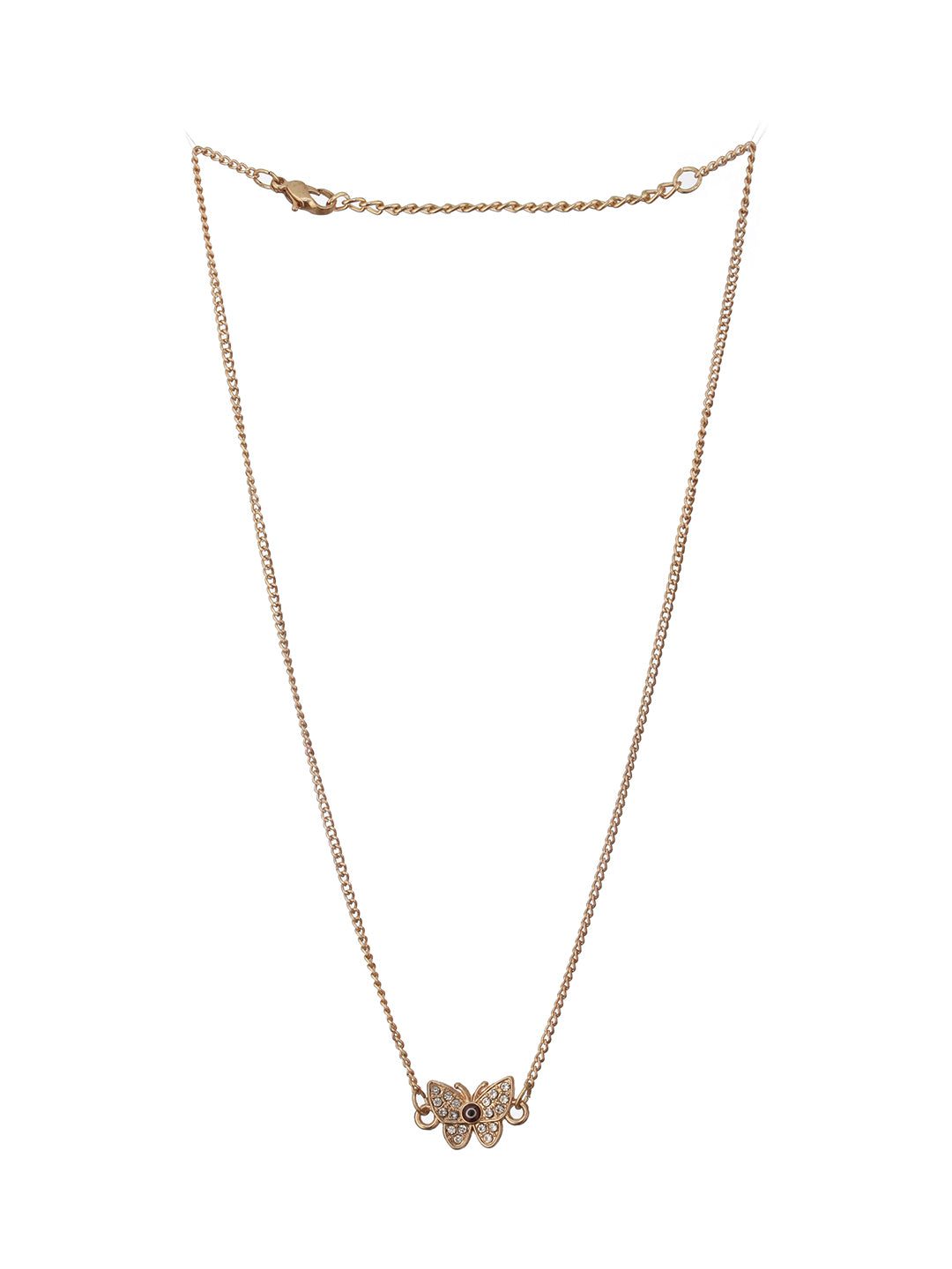 Jazz and Sizzle Gold-Plated Cubic Zirconia Studded Butterfly Jewellery Set