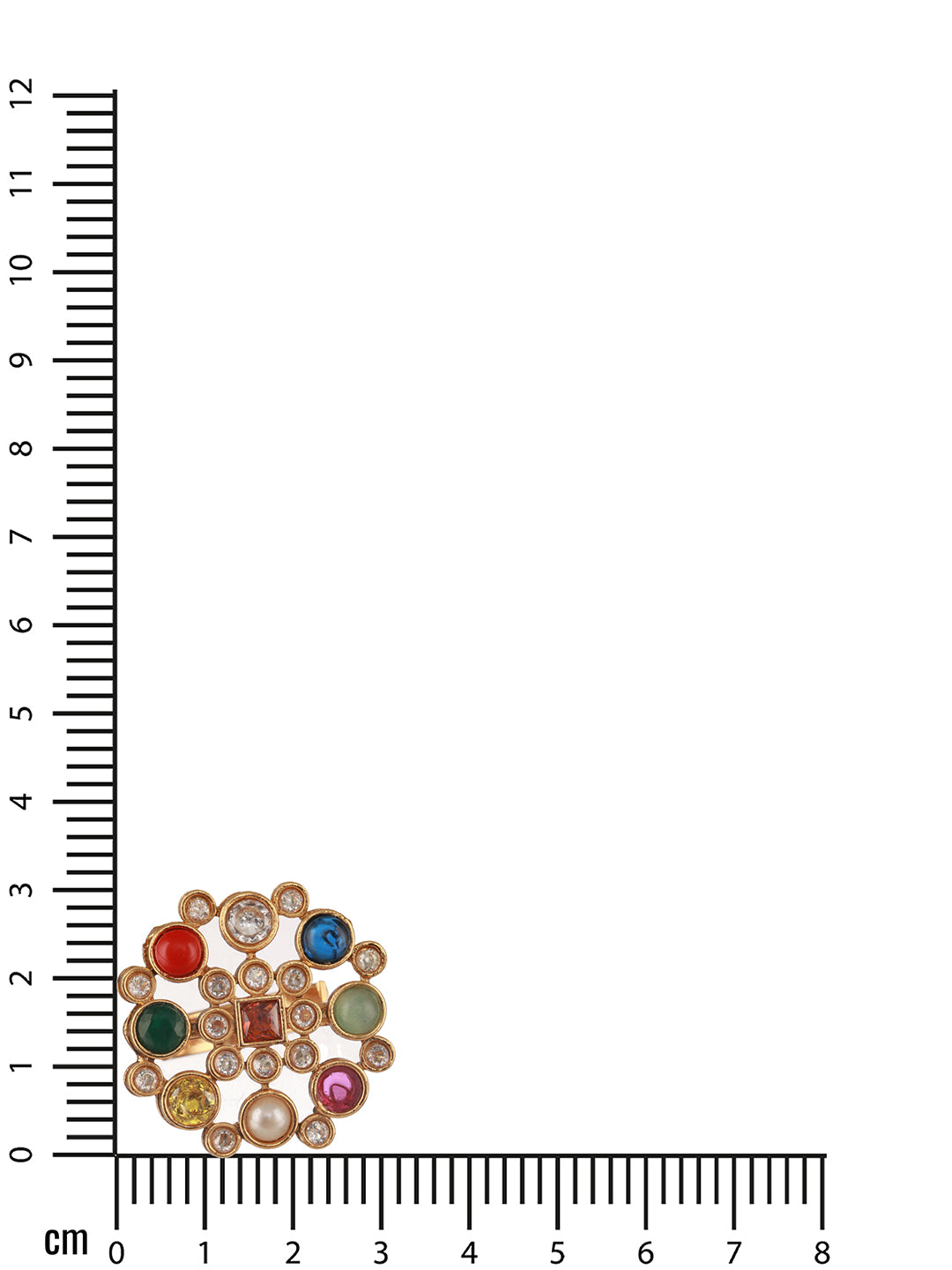 Gold-Plated American Diamond Studded Adjustable Finger Ring