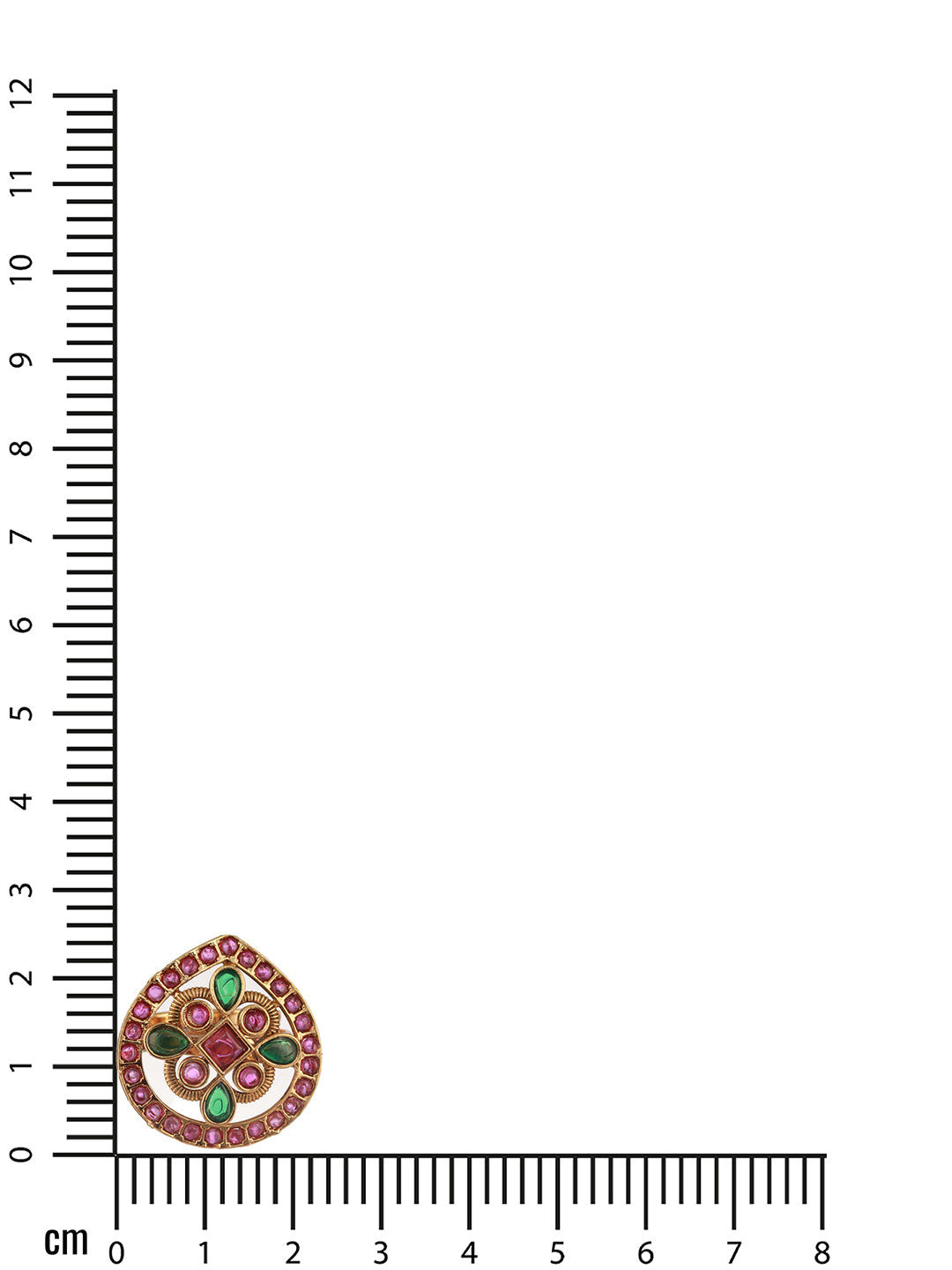 Gold-Plated Stones Studded Adjustable Finger Ring