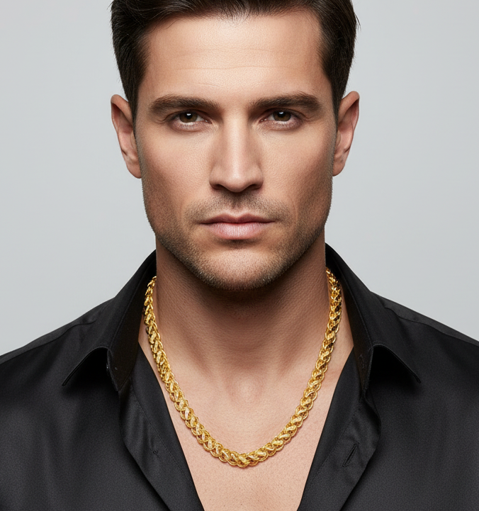 Jazz And Sizzle Trendy Traditional 18k Stainless Steel Gold Chain