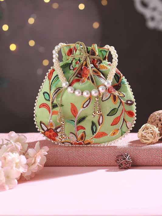 Embroidered Potli Clutch - Jazzandsizzle