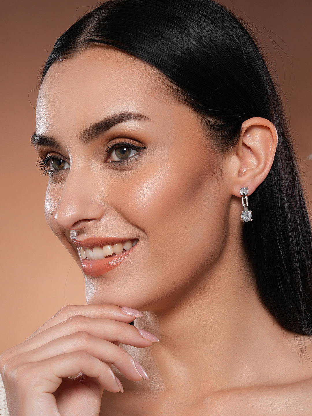 Jazz And Sizzle Rhodium-Plated Circular Drop Earrings