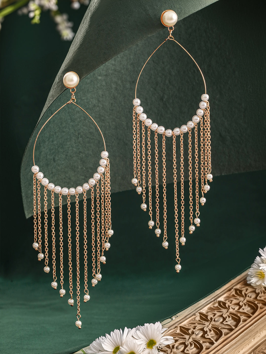 Jazz And Sizzle Pearl Beaded Drop Earrings