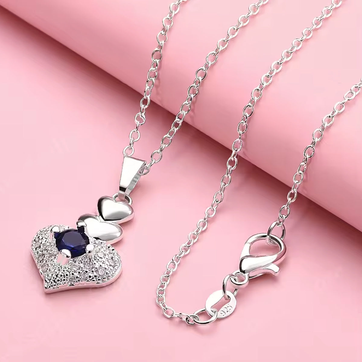 Jazz And Sizzle Sterling Romantic Heart Pendant Necklace for Women
