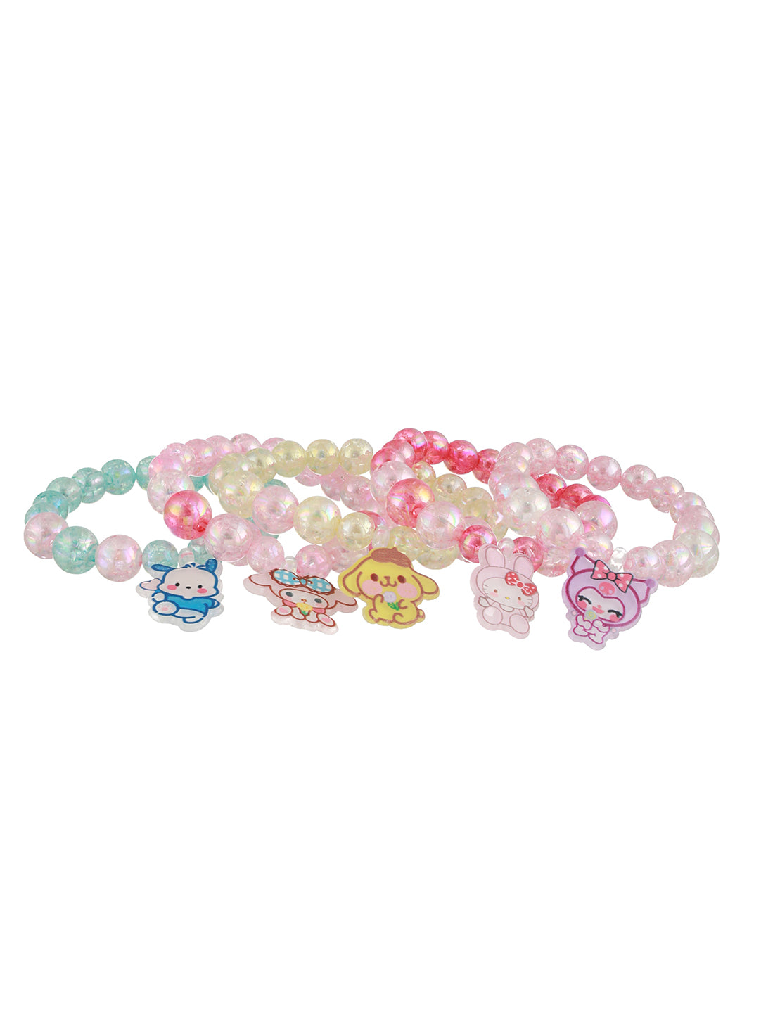 Women Set Of 5 Beaded Elasticated Bracelets - Jazzandsizzle